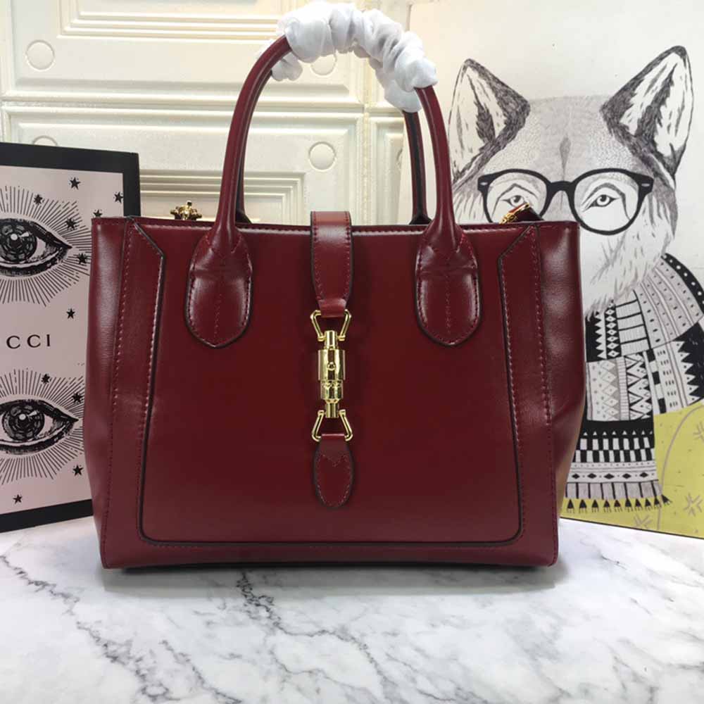 Replica Gucci Jackie 1961 Large Tote Bag 649015 Red/Black/Grey1:1High-quality replica