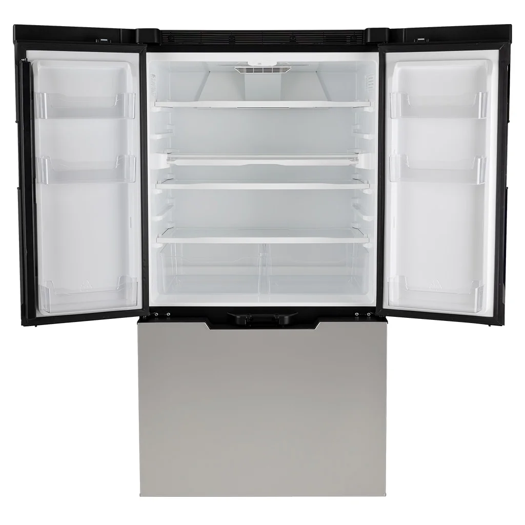 Norcold LED Temperature Controls Stainless Steel Black Frame Refrigerator