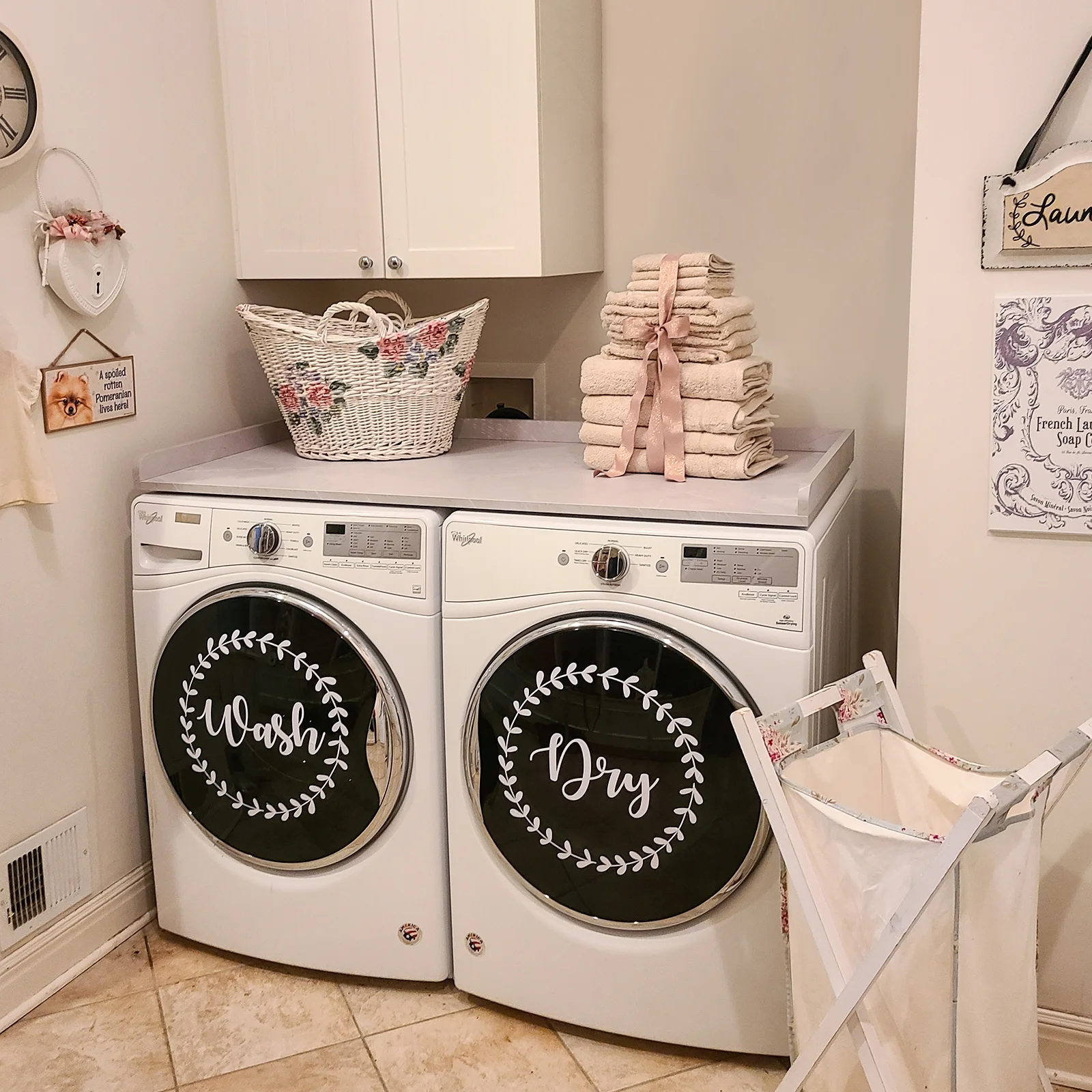 Kaboon Washer Dryer Countertop with Edge Rails, 27.5" x 54", Light Walnut - Image 26