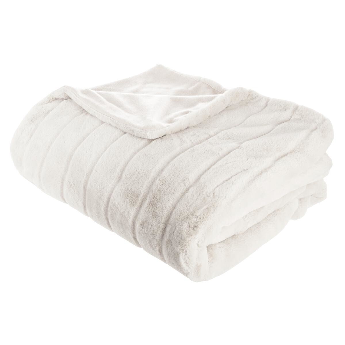 Faux fur plaid "Manoir" White, 180x230 cm