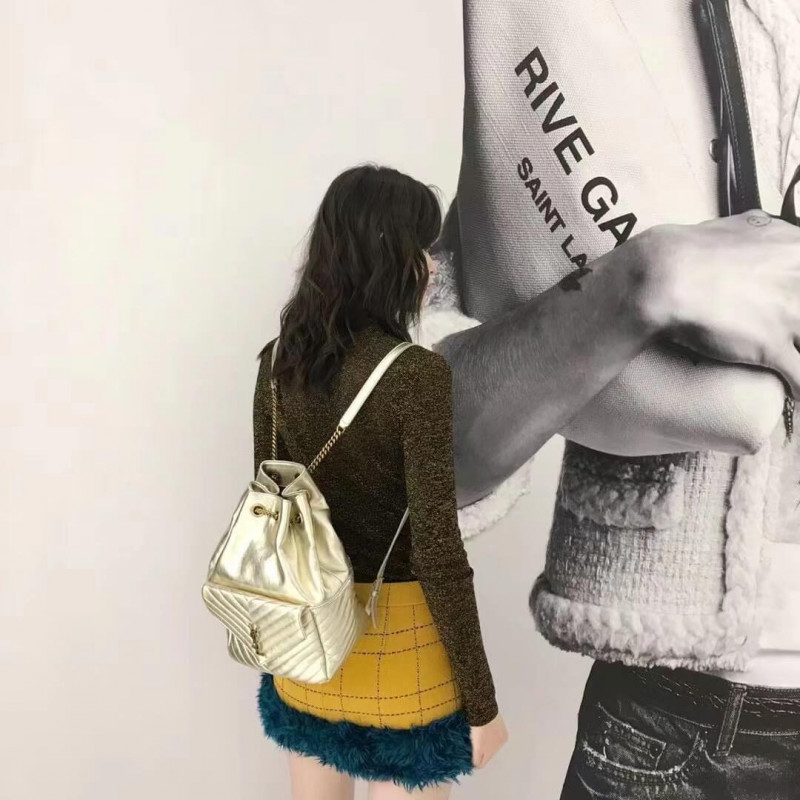 Replica Ysl Saint Laurent Joe Backpack 672609 In Champagne Gold Lambskin1:1High-quality replica