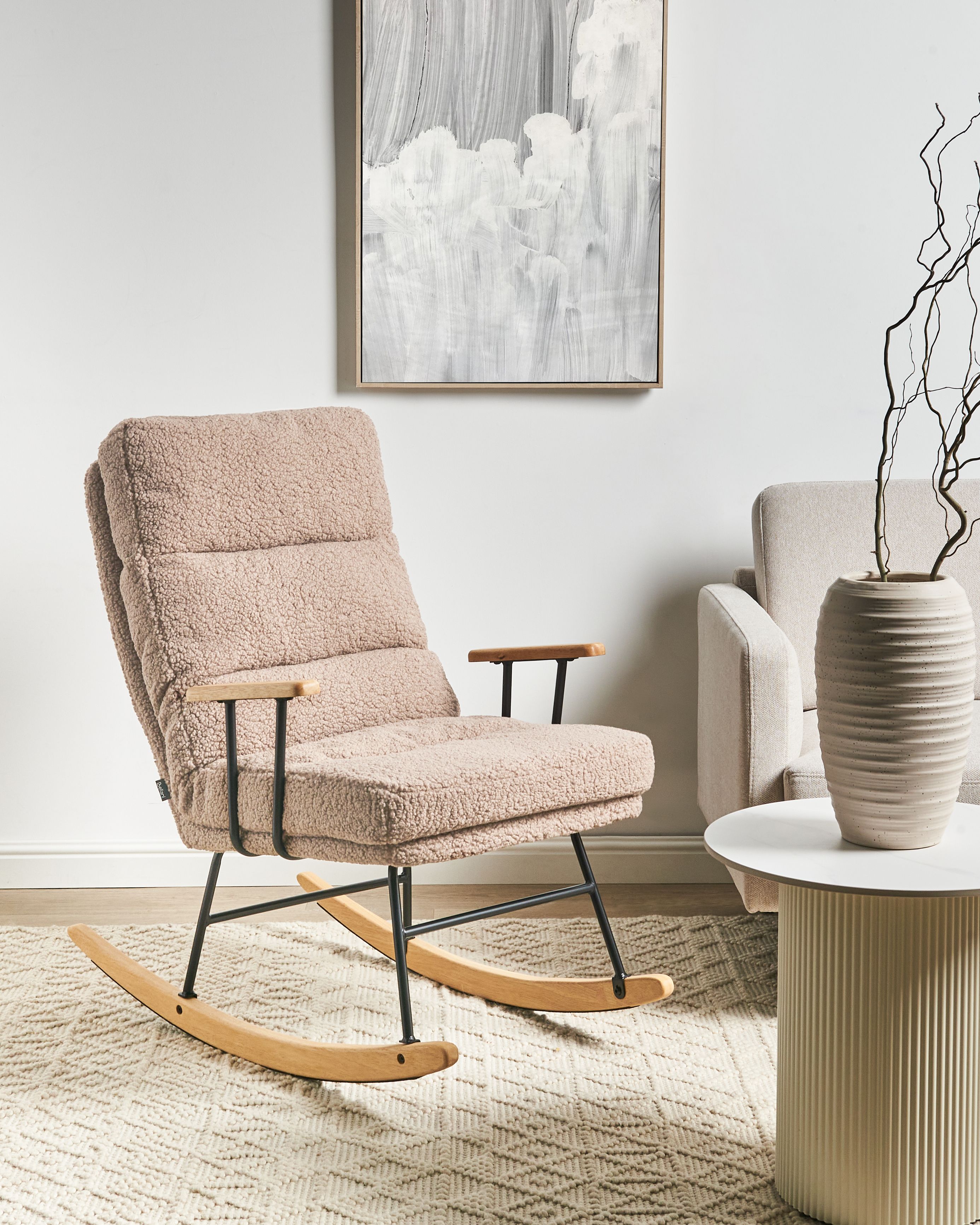 Rocking Chair ESKELIN Reclining Boucle Beige