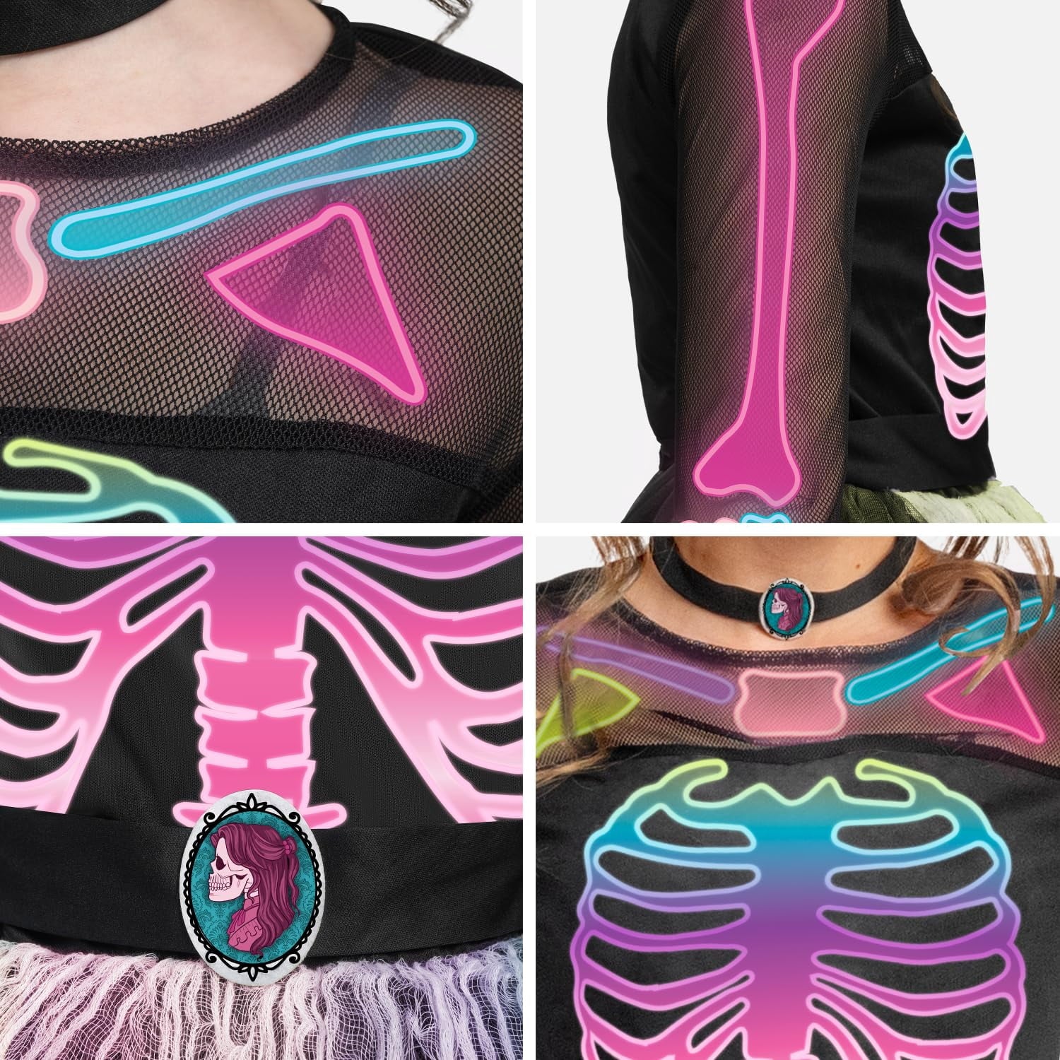 Joyfy Skeleton Tutu Dress for Girls, Skeleton Costume for Kids Halloween Dress Up Party Role Playing Cosplay - Image 7 Joyfy Skeleton Tutu Dress for Girls, Skeleton Costume for Kids Halloween Dress Up Party Role Playing Cosplay - Image 7