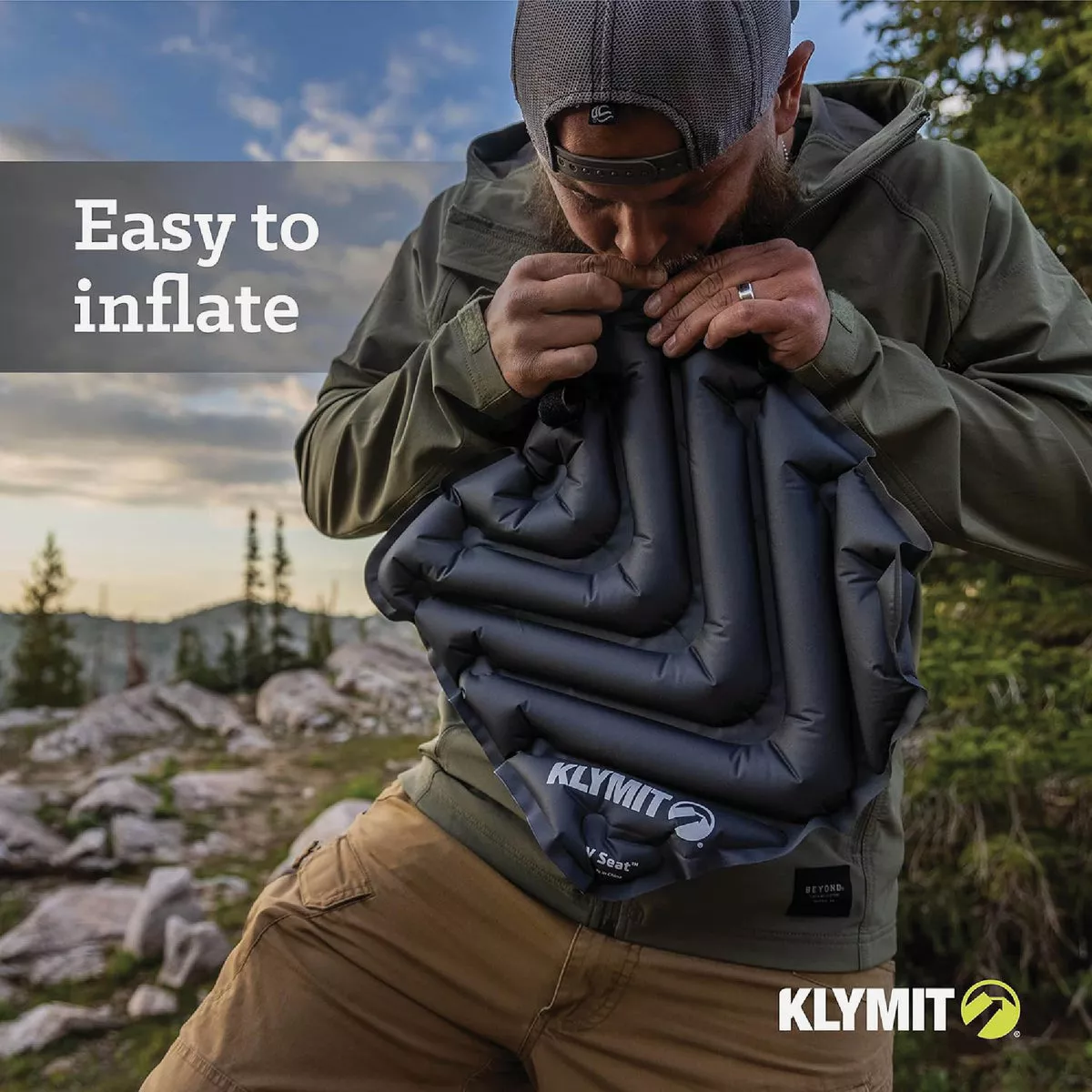 Klymit V Seat Gray Inflatable Cushion