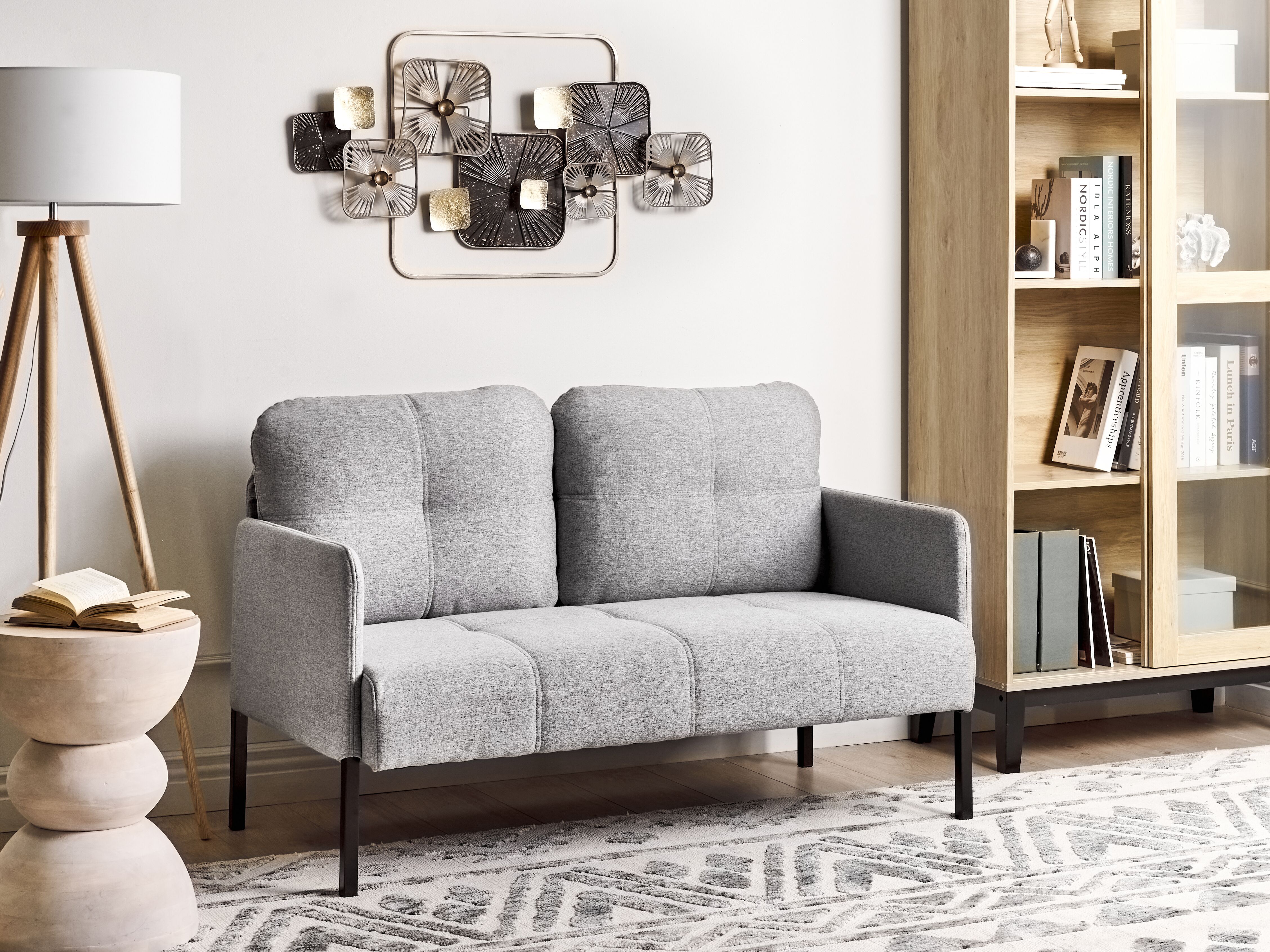 Sofa 2 Seater LAHTI Fabric Grey