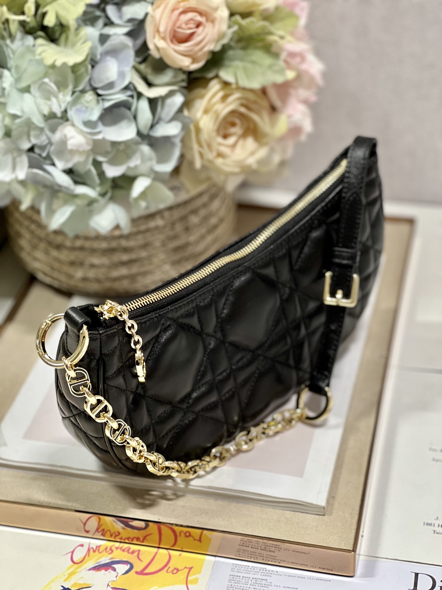 Cd Lounge Bag Black/White For Women in/ 26cm M22626FBE_M9001:1High-quality replica