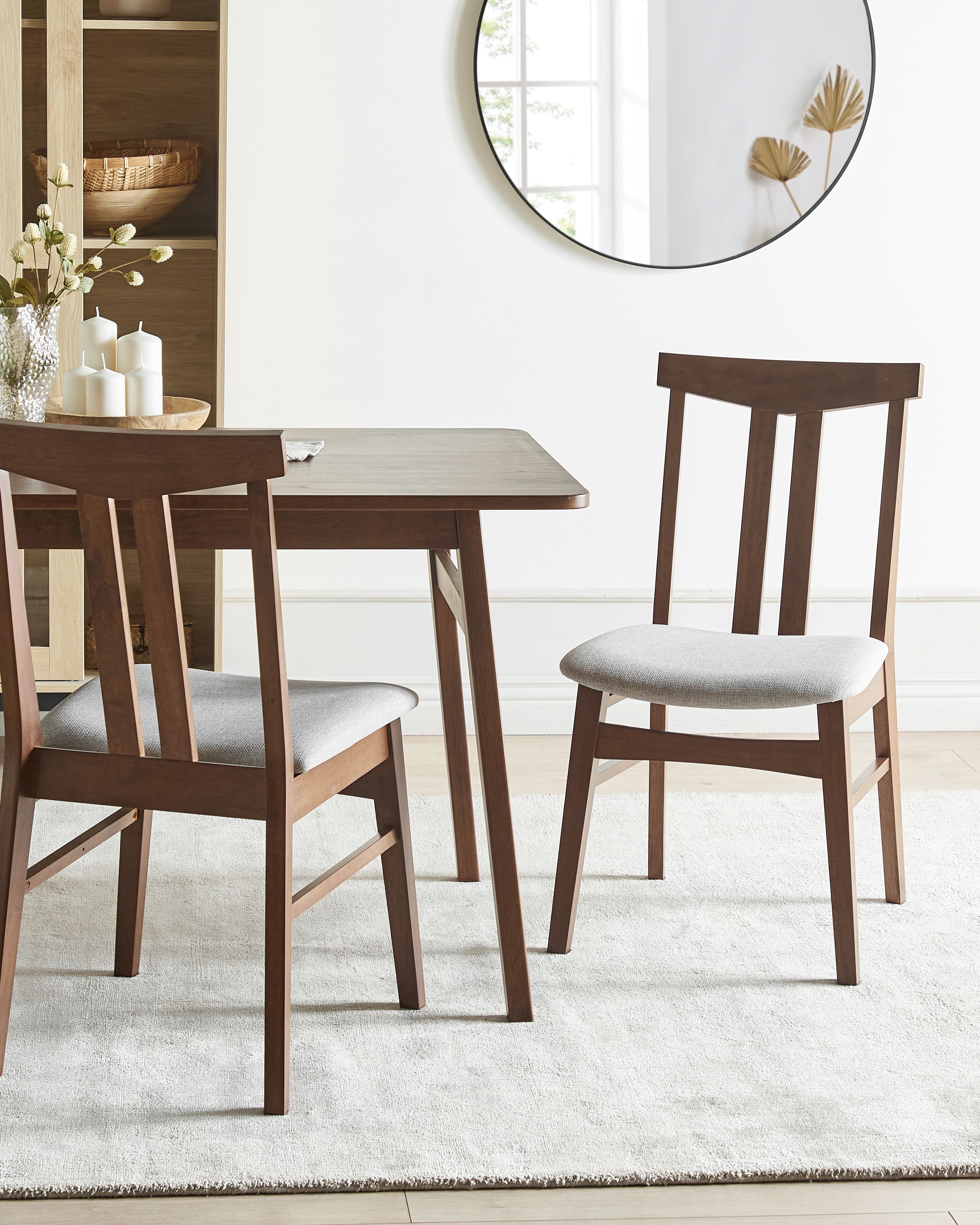 Set of 2 Dining Chairs AVALON Wood Light Grey