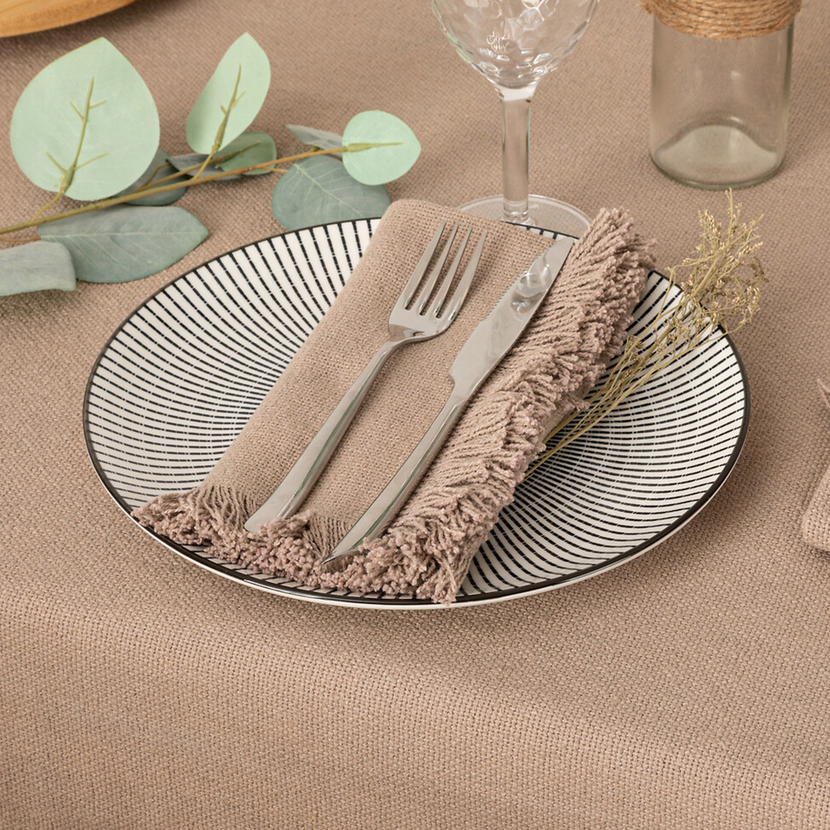 Set of 2 napkins "Maha" Grey, 40x40 cm