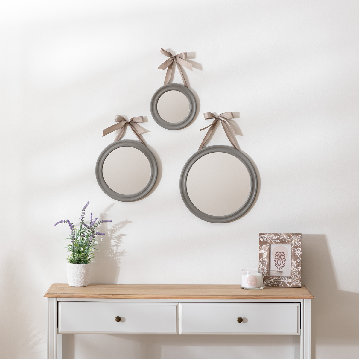 Set of 3 round mirrors"Alexia" D.20/27/33,5 cm