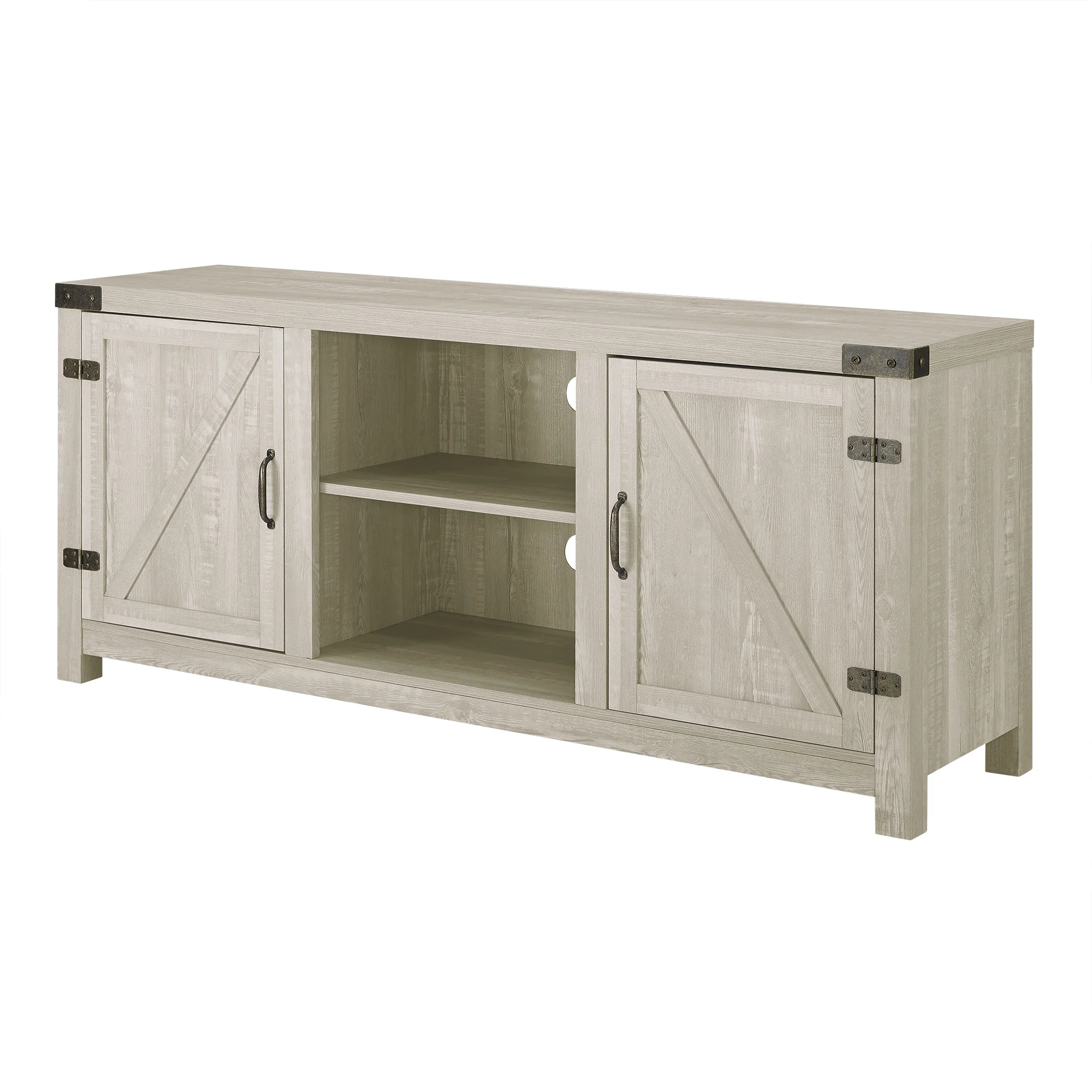 Walker Edison Modern Farmhouse Barn Door TV Stand for TVs up to 65", Grey Wash - Image 99