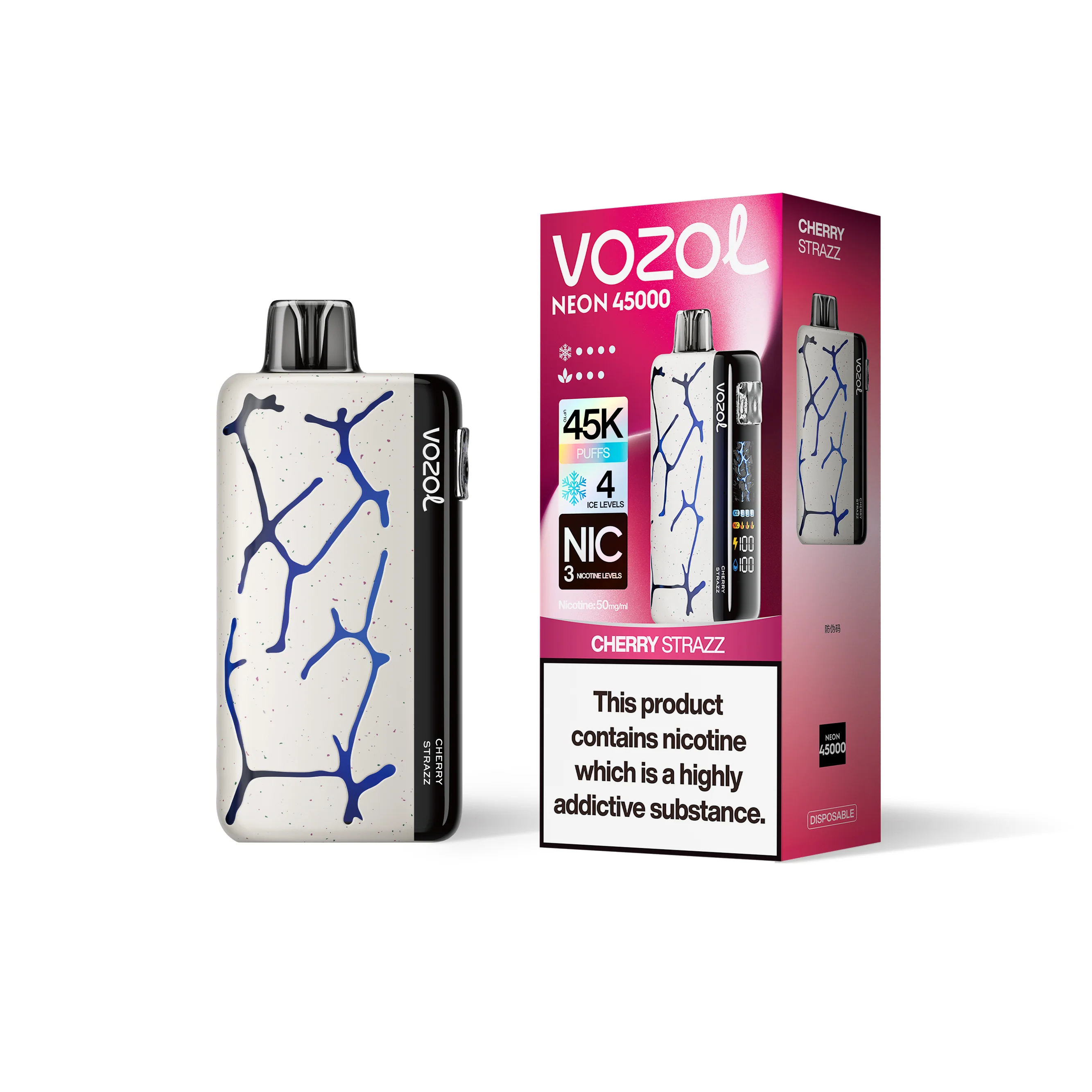 VOZOL NEON 45K jednorazowy e-papieros (wszystkie smaki)