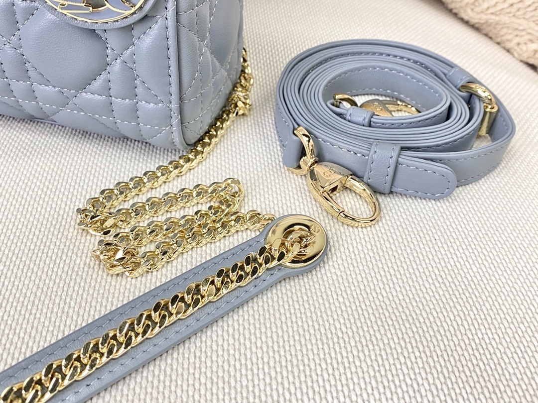 Christian Dior Mini Lady Dior Bag Blue For Women 6.5in/17cm CD M0505SLOI1:1High-quality replica
