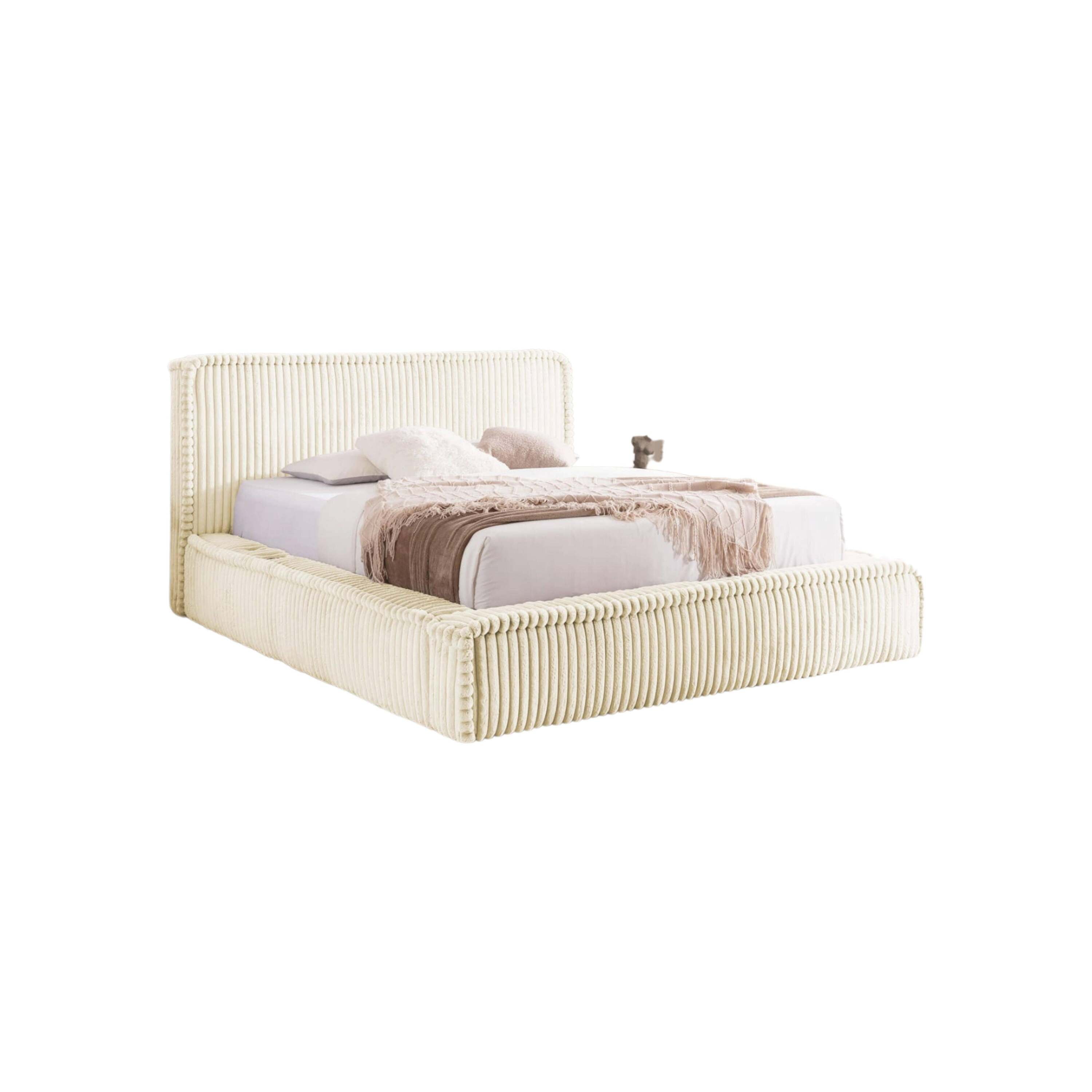 Blokker Ruffle Bedframe - 180 x 200 cm - Ivoor