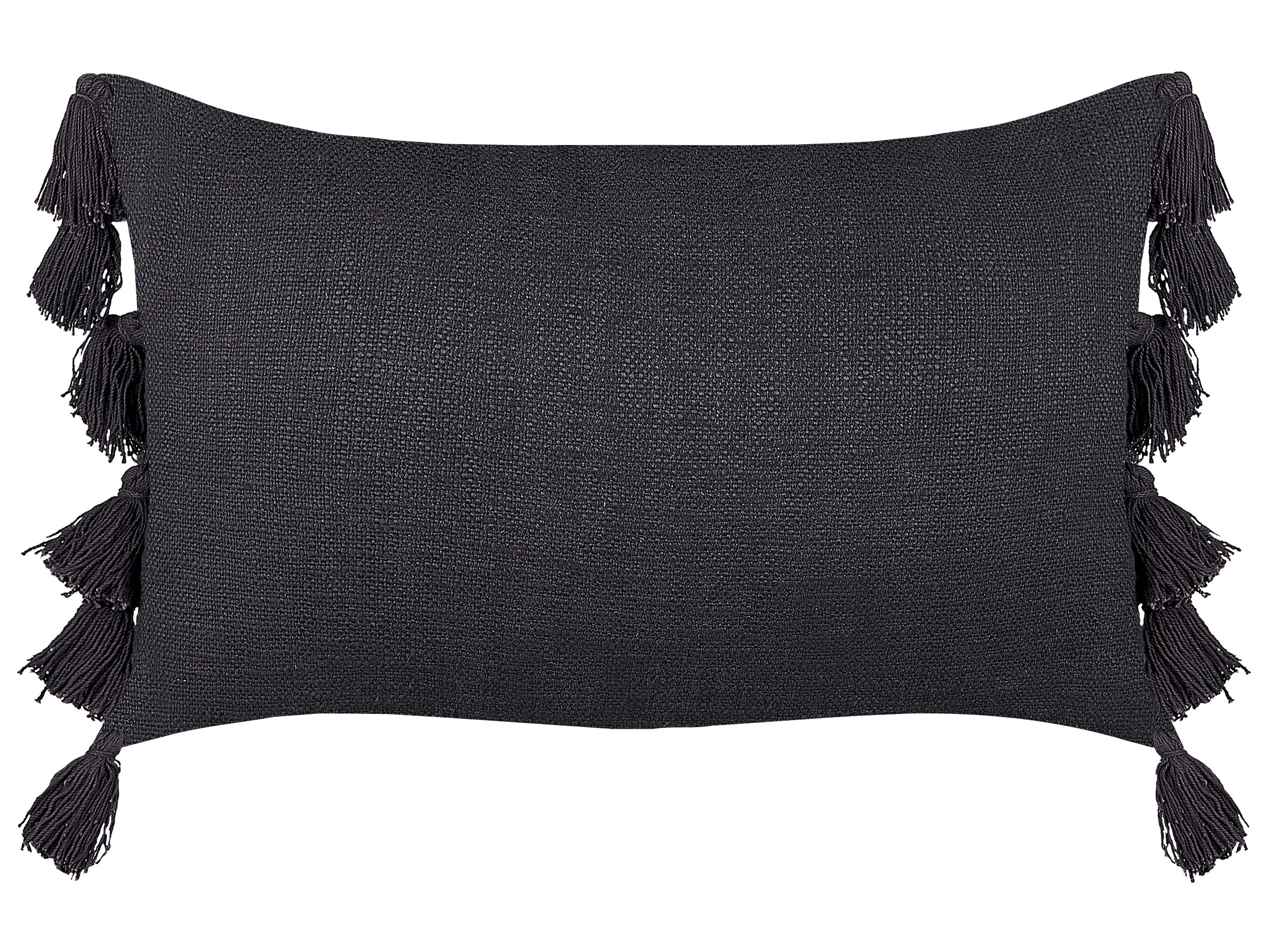 Throw Cushion LYTHRUM Cotton 55 x 35 cm Dark Grey Solid