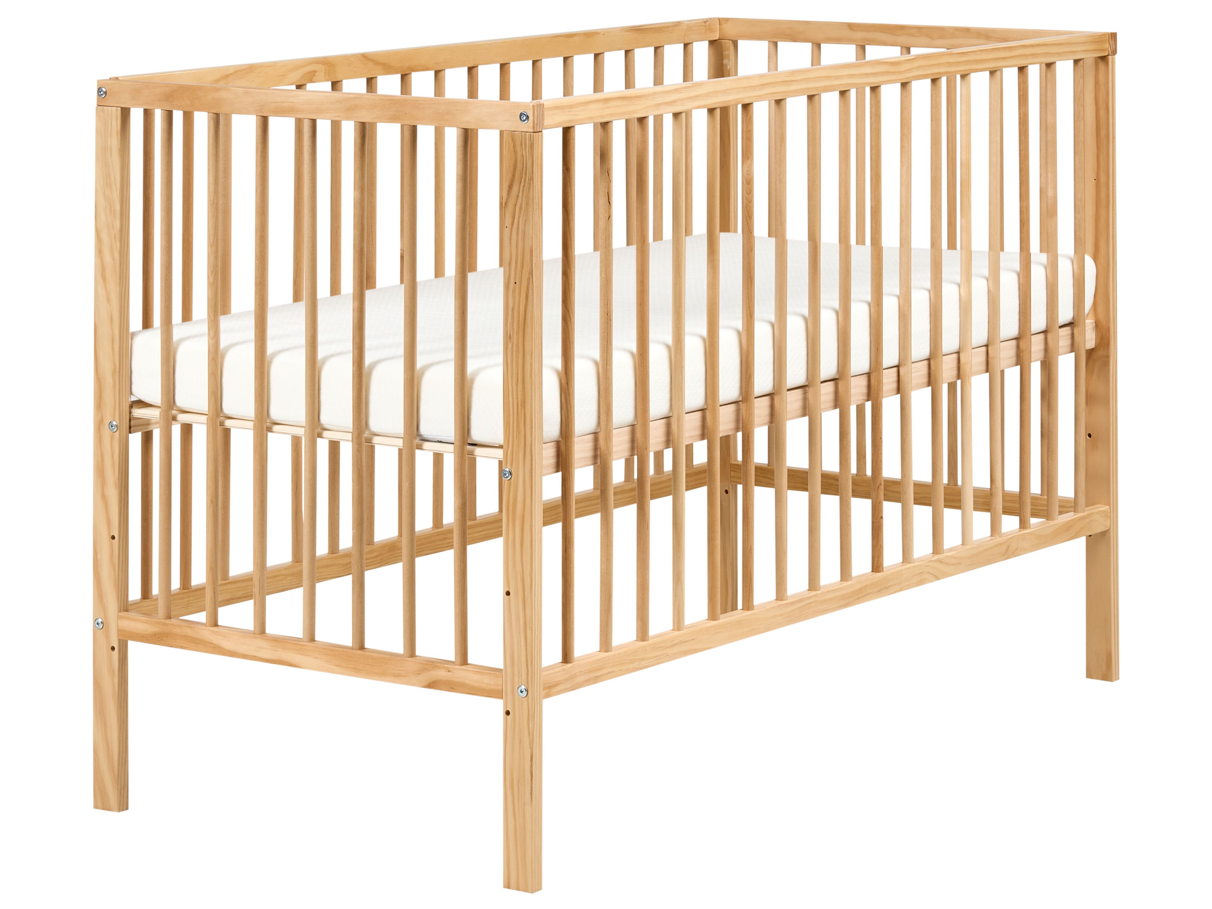 Baby Cot Bed Pine Wood BELENGER 60 x 120 cm Light Brown