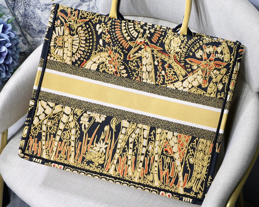 Christian Dior Large Dior Book Tote Yellow Multicolor, For Women, Women’s Handbags 16.5in/42cm CD1:1High-quality replica