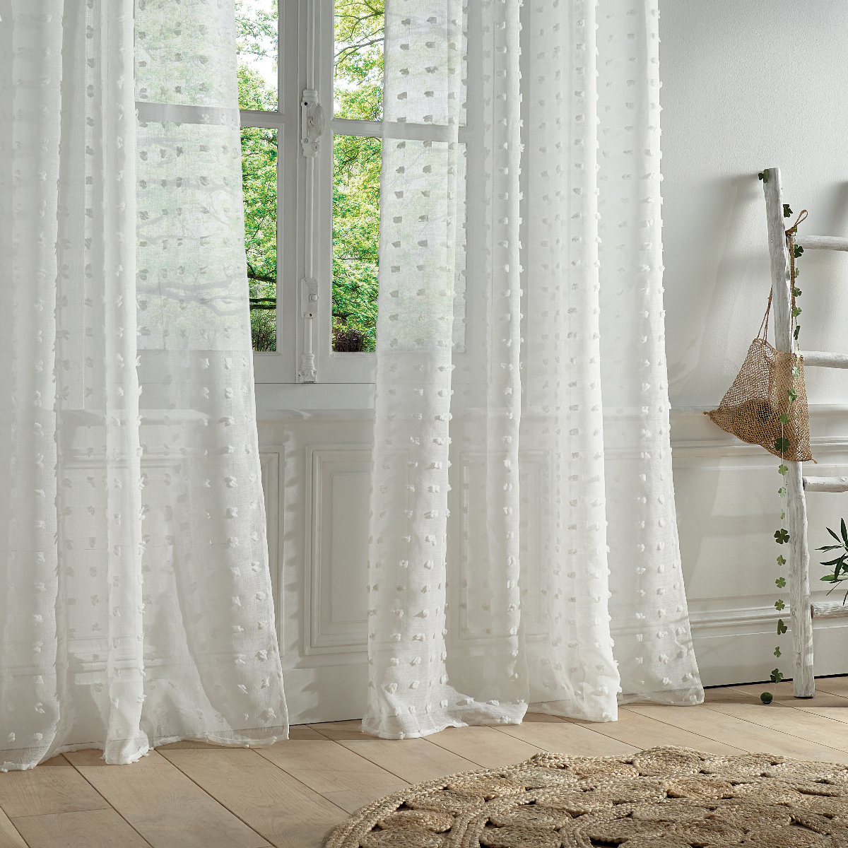 Sheer Curtain "Lily" White, 140x240 cm