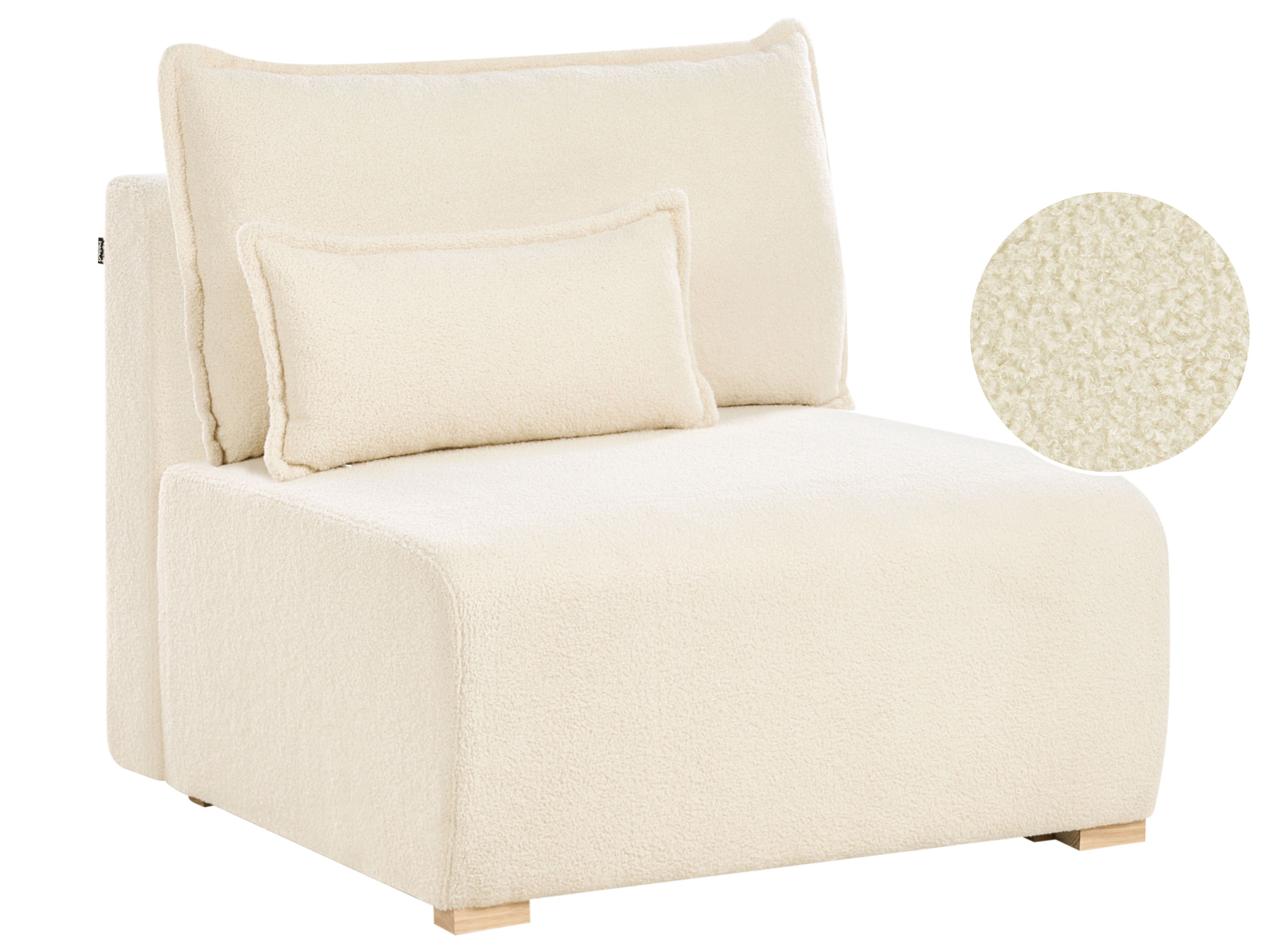 1-Seat Section NERBO Boucle Off-White with Storage