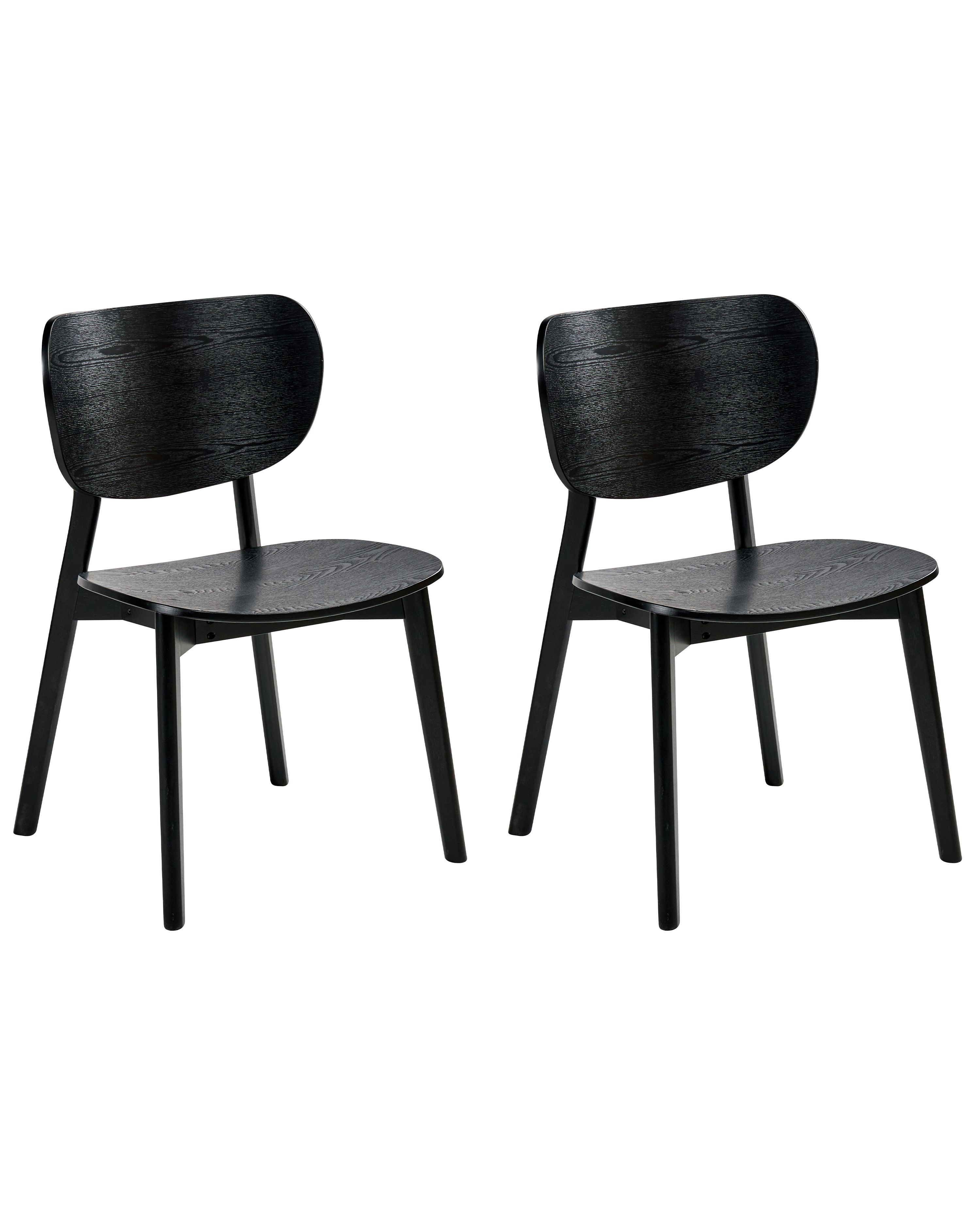 Set of 2 Dining Chairs OVERLY Wood Black