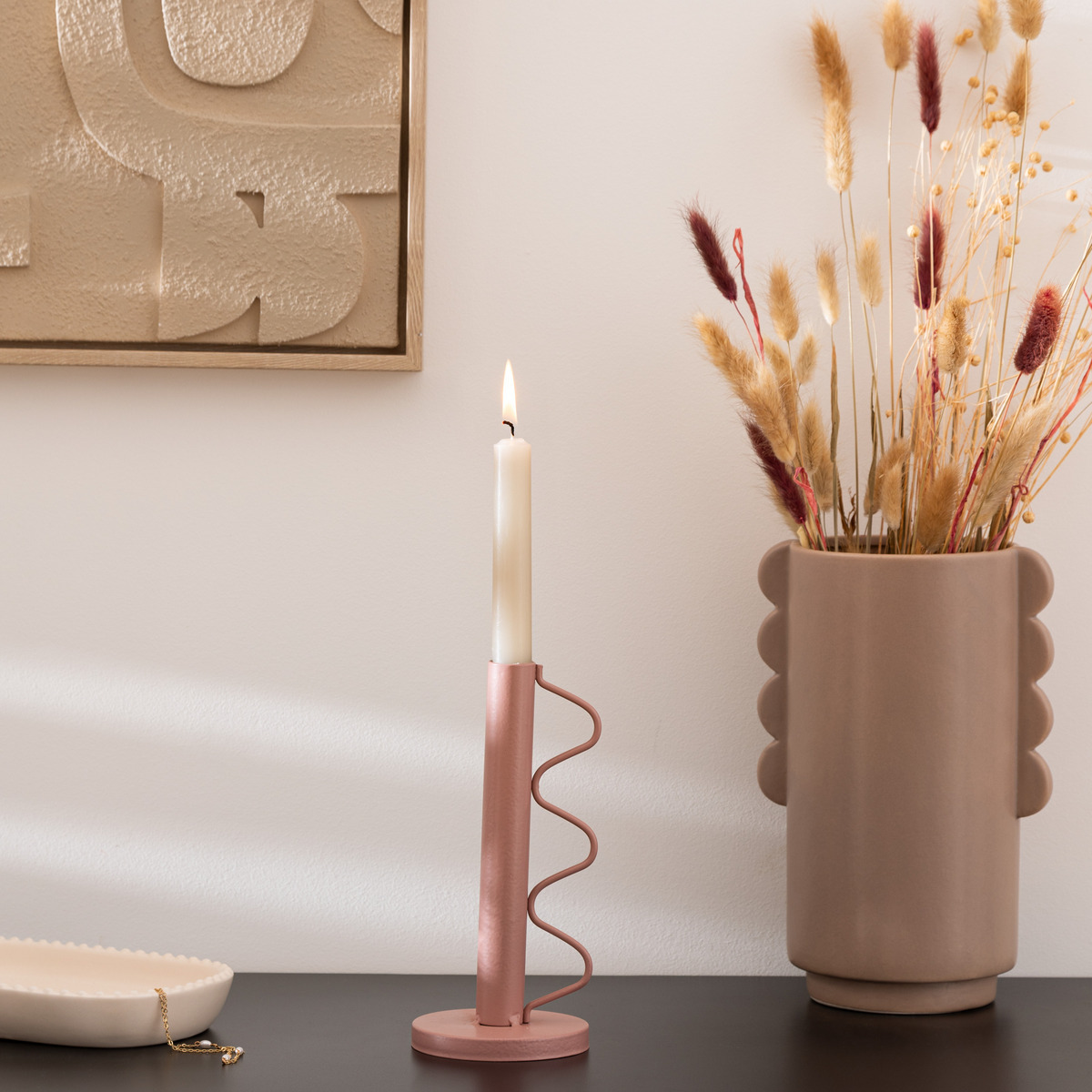 Candlestick "Wavy bliss" H.20 cm