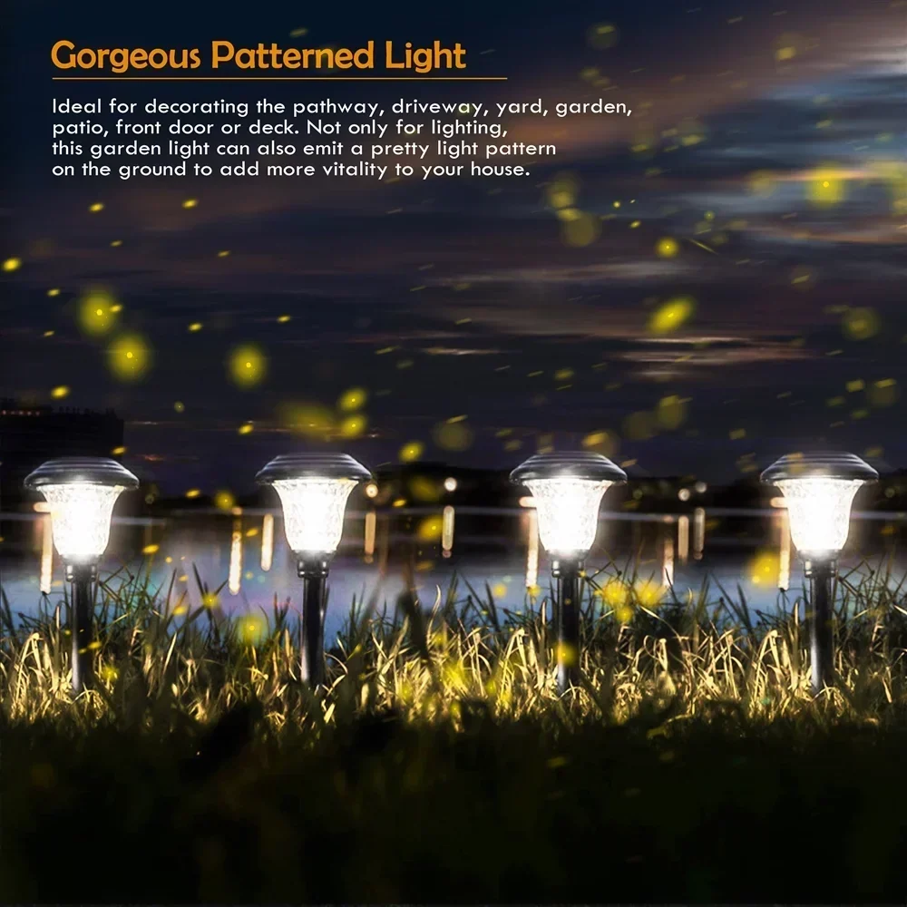 Solar Garden Landscape Lights, 8 Pack - Waterproof Glass Stainless Steel Auto-On/Off - Image 8 Solar Garden Landscape Lights, 8 Pack - Waterproof Glass Stainless Steel Auto-On/Off - Image 8