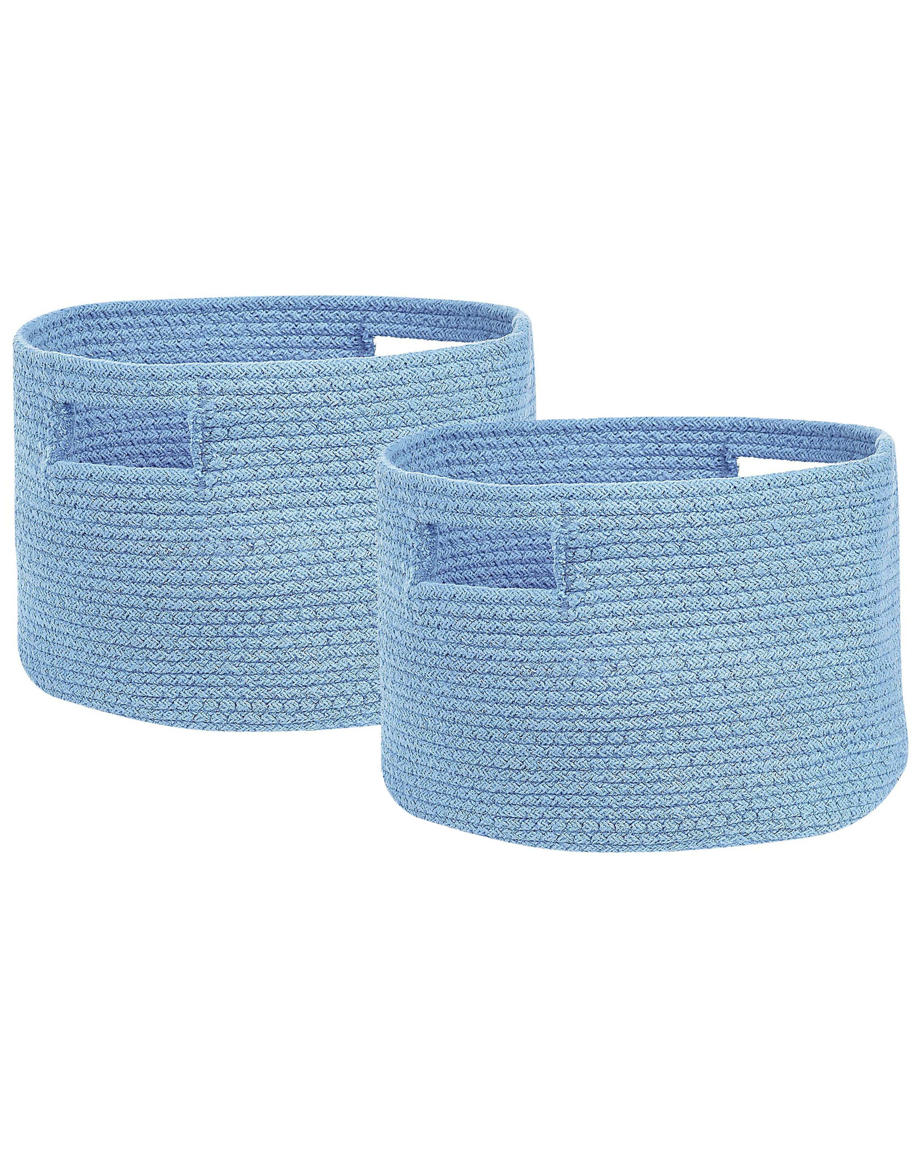 Set of 2 Baskets CHINIOT Cotton Light Blue