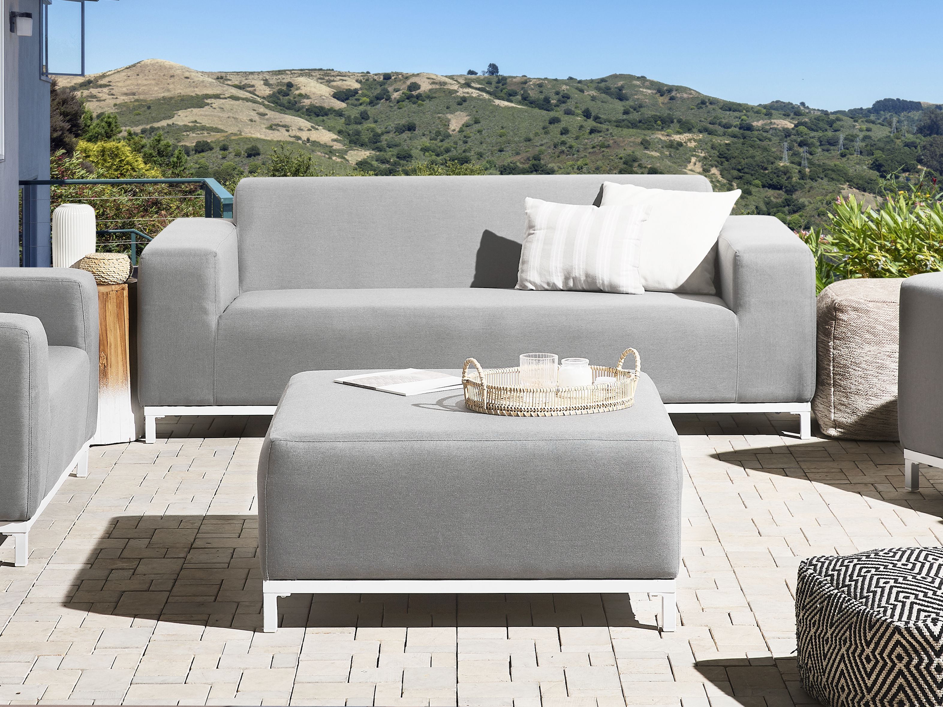 Garden Sofa 3 Seater ROVIGO Light Grey