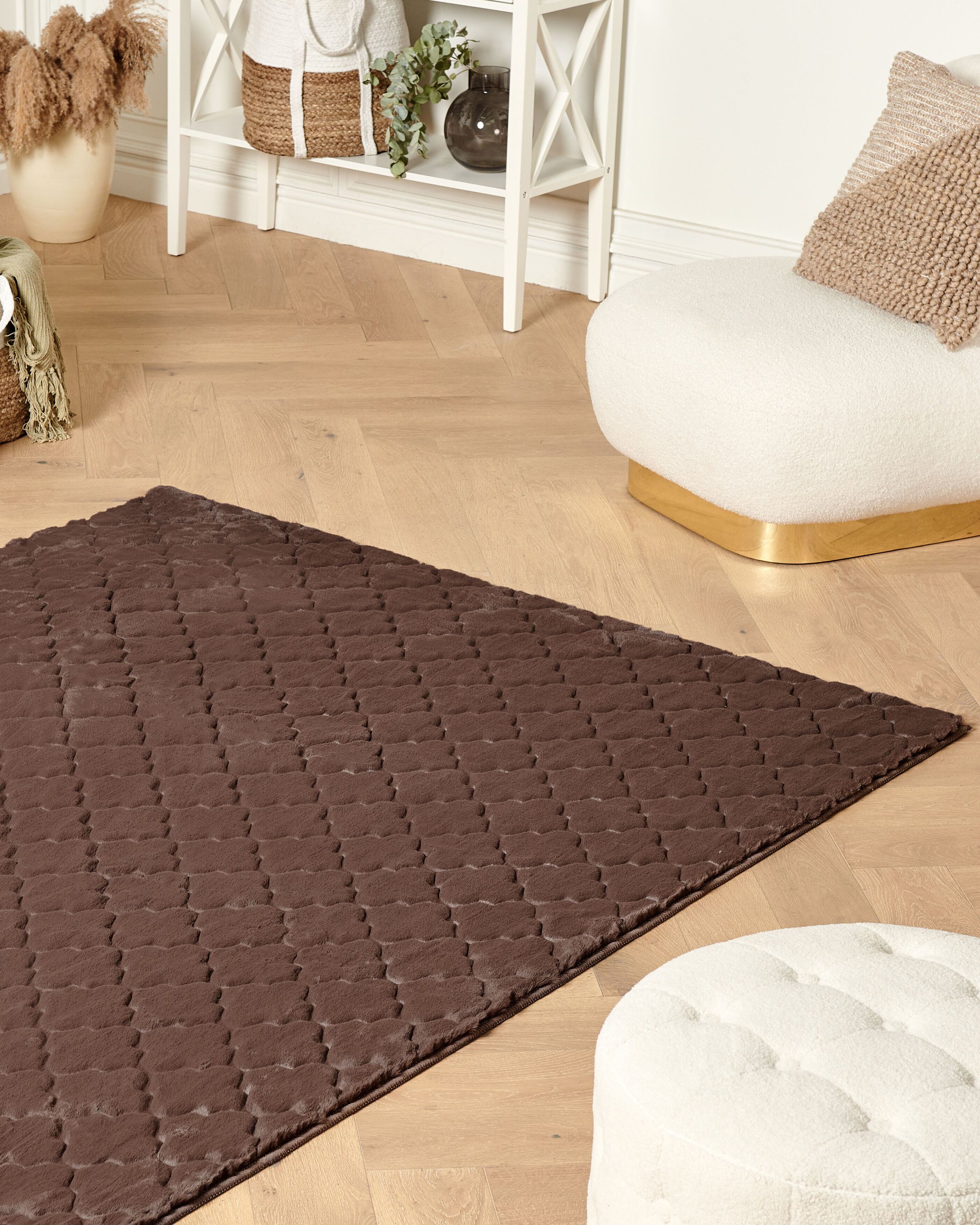 Faux Fur Rug GHARO Brown 160 x 230 cm