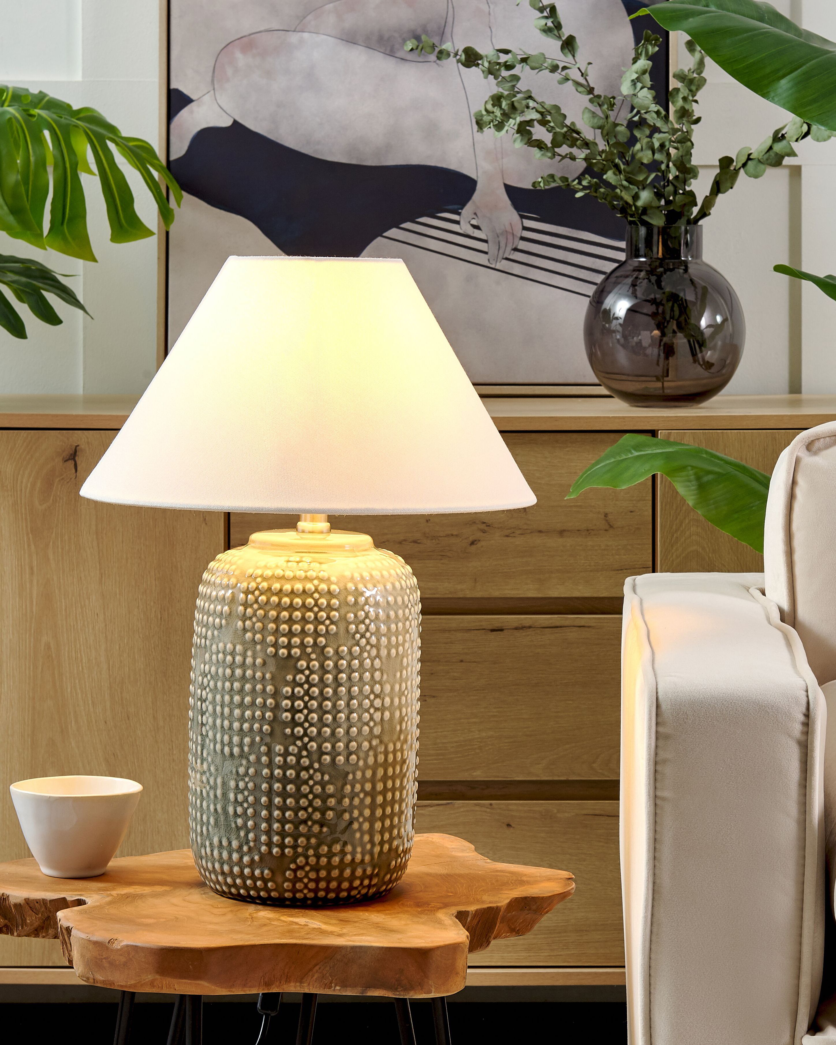 Table Lamp MUSSEL Ceramic Grey