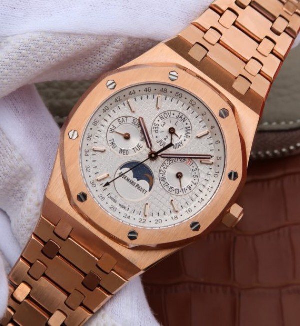 Replica Audemars Piguet JF Royal Oak 41mm 26574 RG White Dial A5134 - Elite Watch Atelier