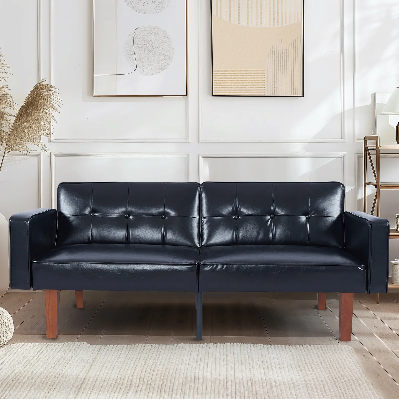 Sofa Bed, Convertible Memory Foam Futon Couch, Adjustable Sleeper Sofa Bed for Living Room, Gray - Image 27