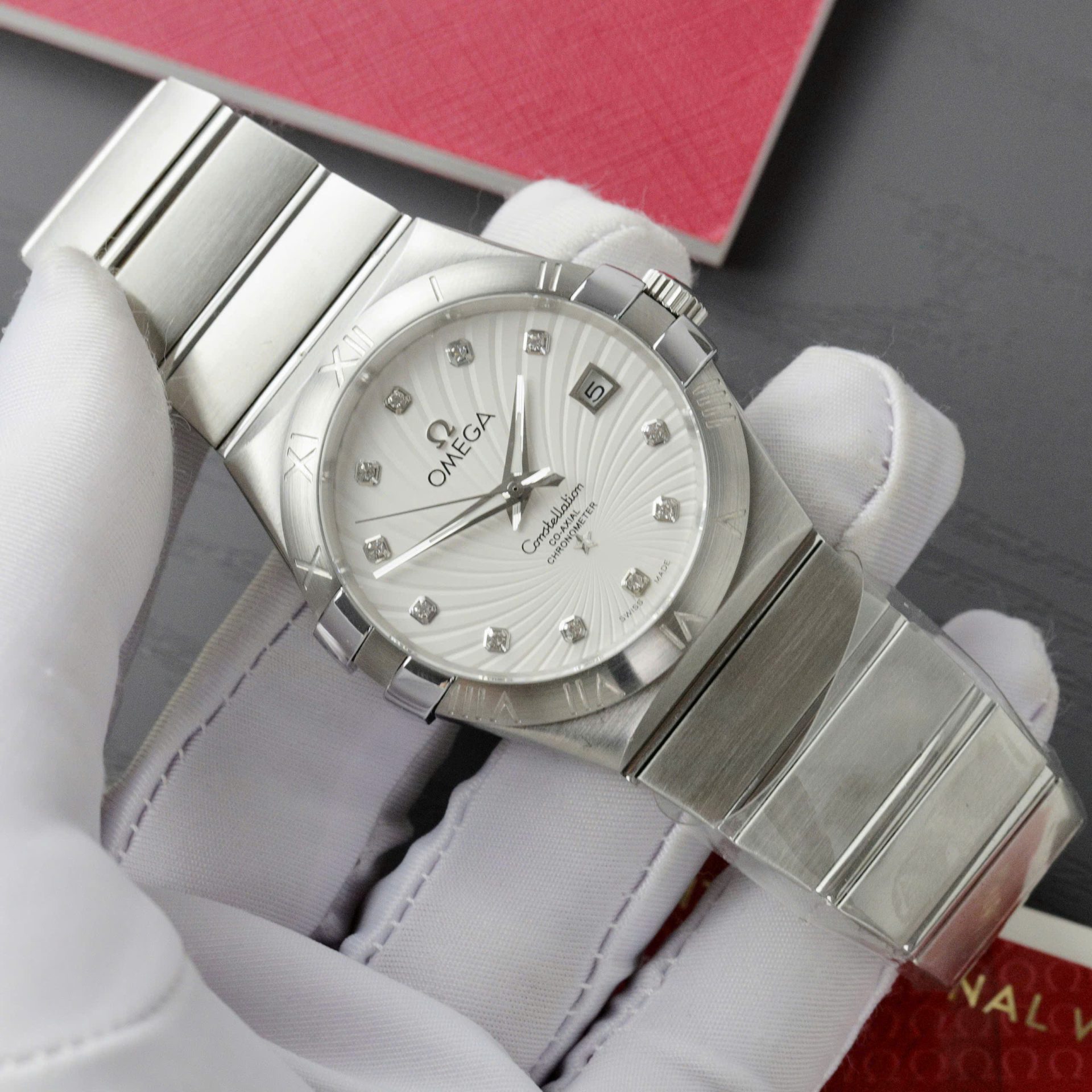 Omega Constellation Co-Axial Clone Watch White Dial 38mm - Elite Watch Atelier