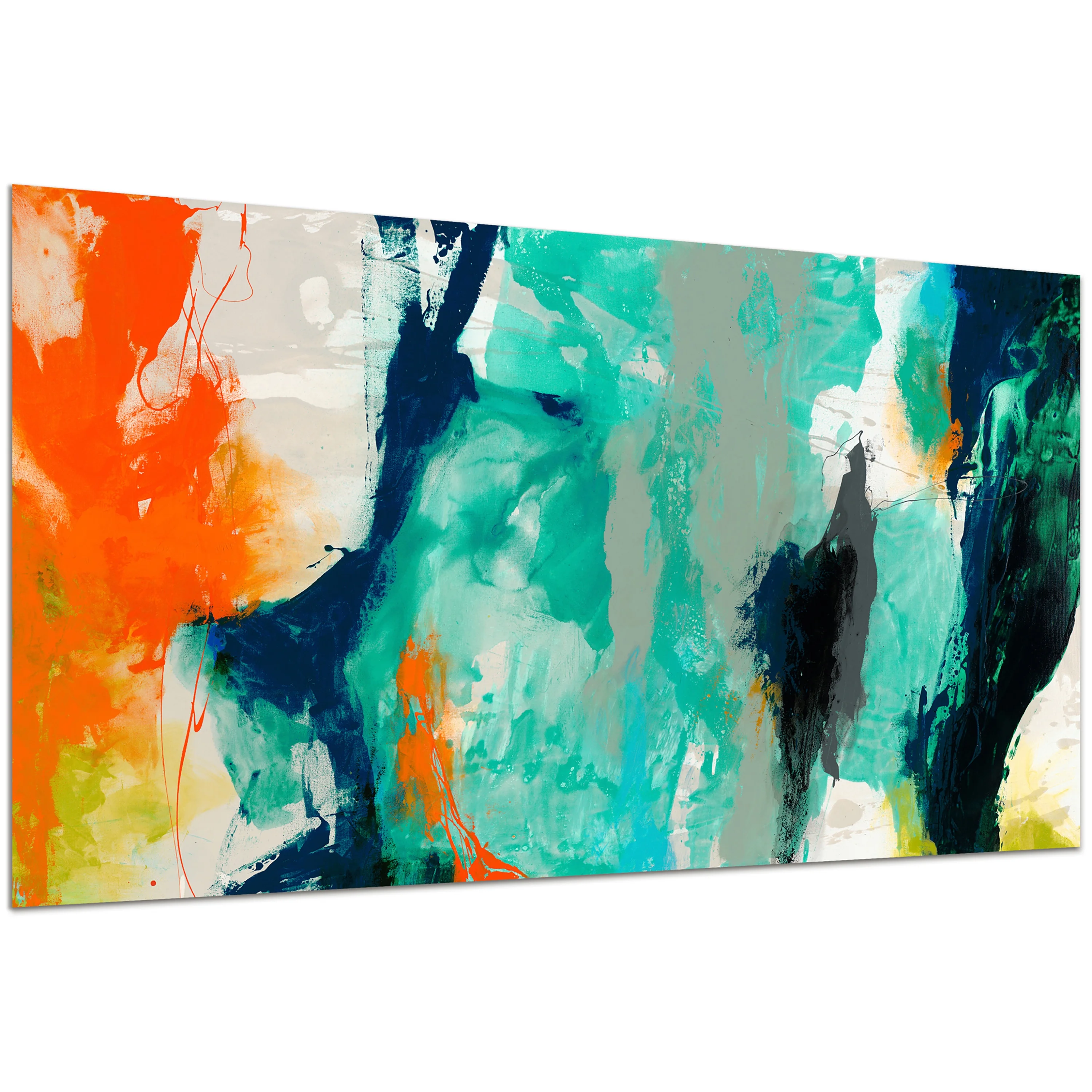 Empire Art Direct Tidal Abstract 2 Frameless Free Floating Tempered Glass Panel Graphic Wall Art, 24