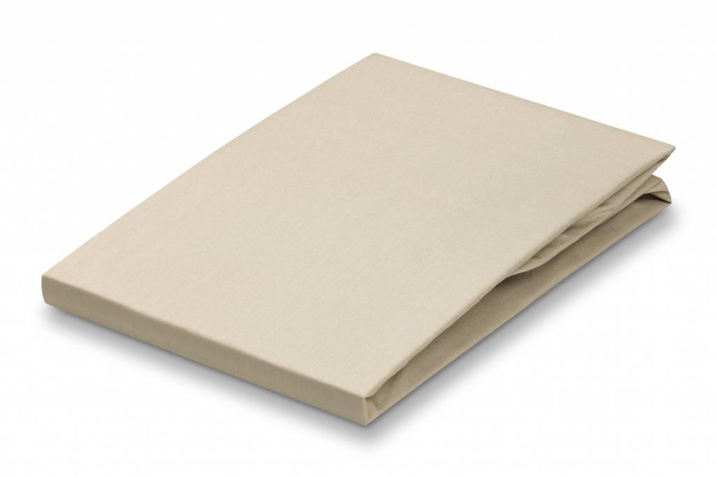 Percale Hoeslaken Linen   180 x 210 cm   Beige   Katoen