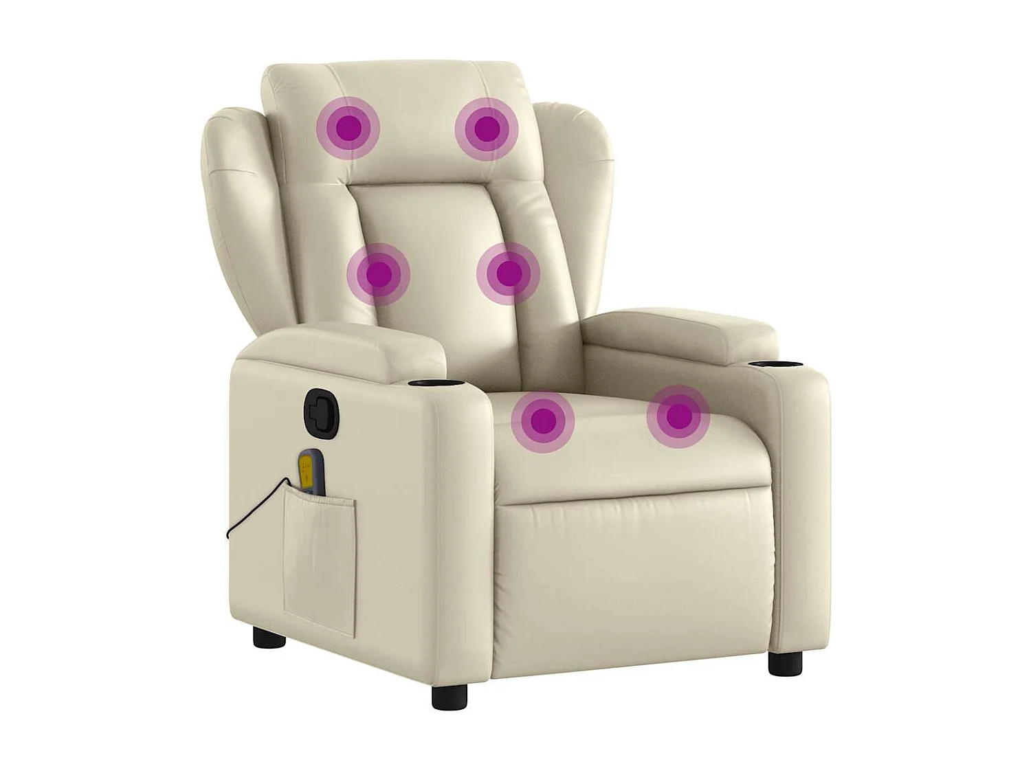 Fauteuil inclinable-Chaise de relax-Fauteuil de Massage crème similicuir SHL1153