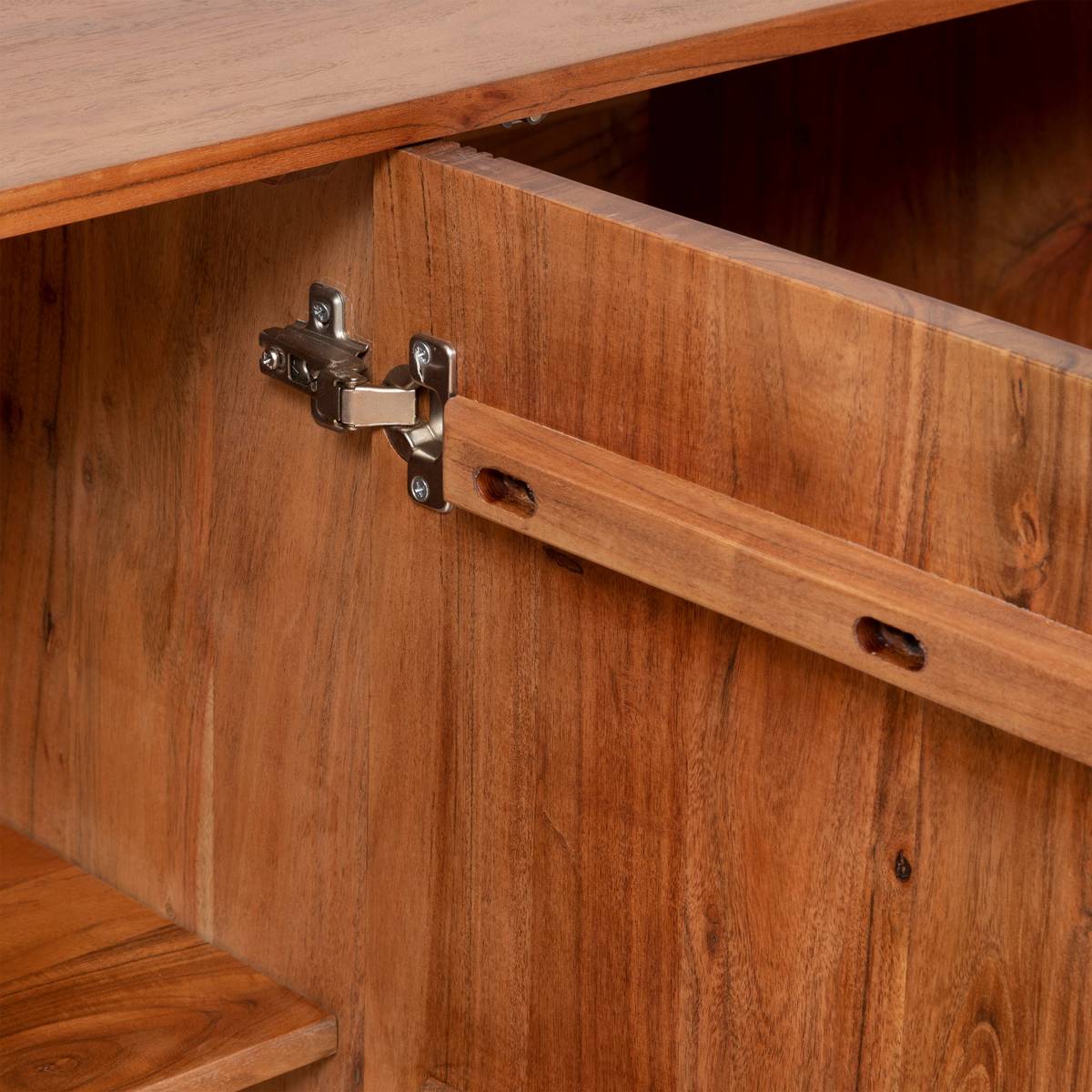 3-door buffet "Nanda" Acacia, Brown, 150x90.5 cm