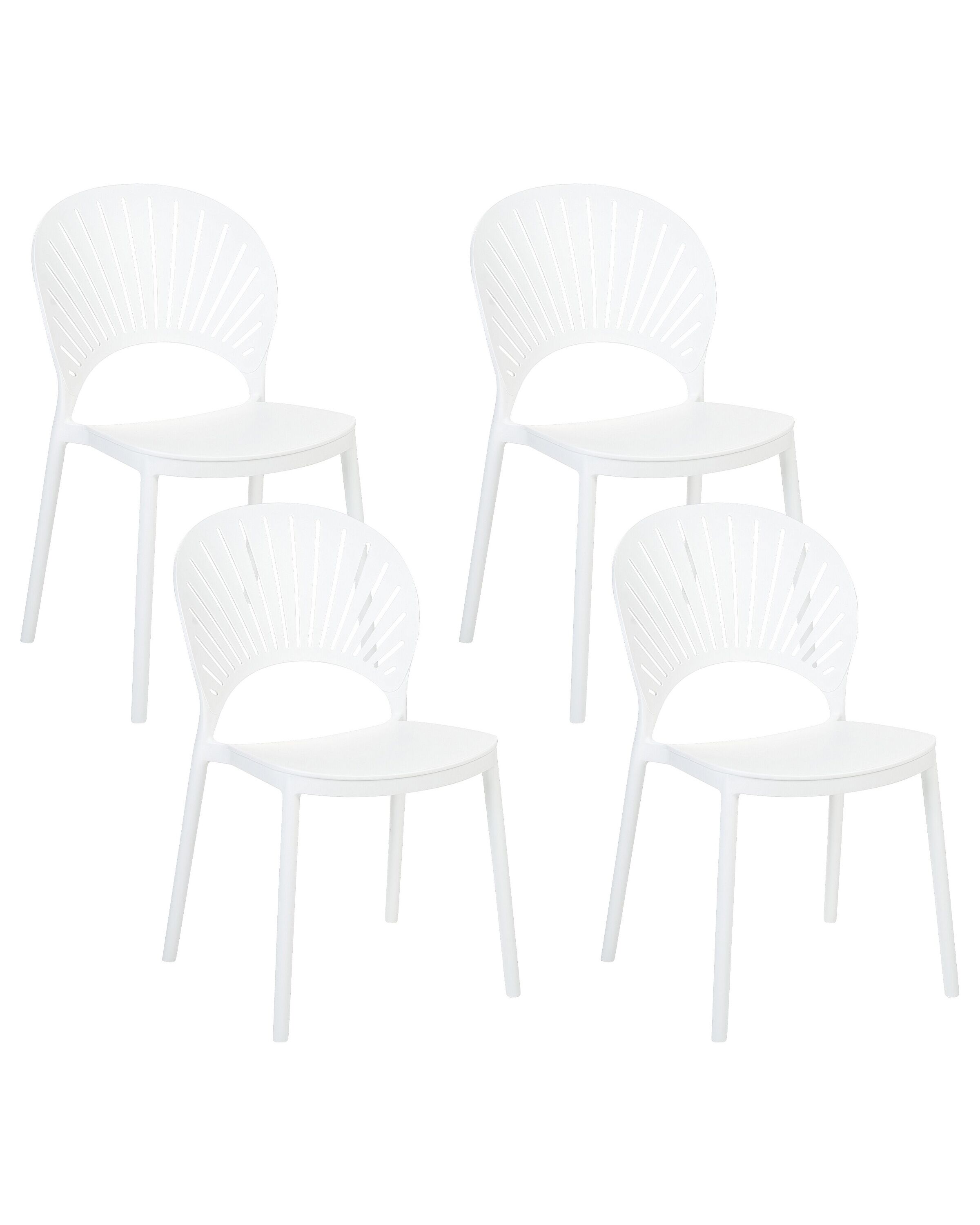 Set of 4 Garden Chairs OSTIA White