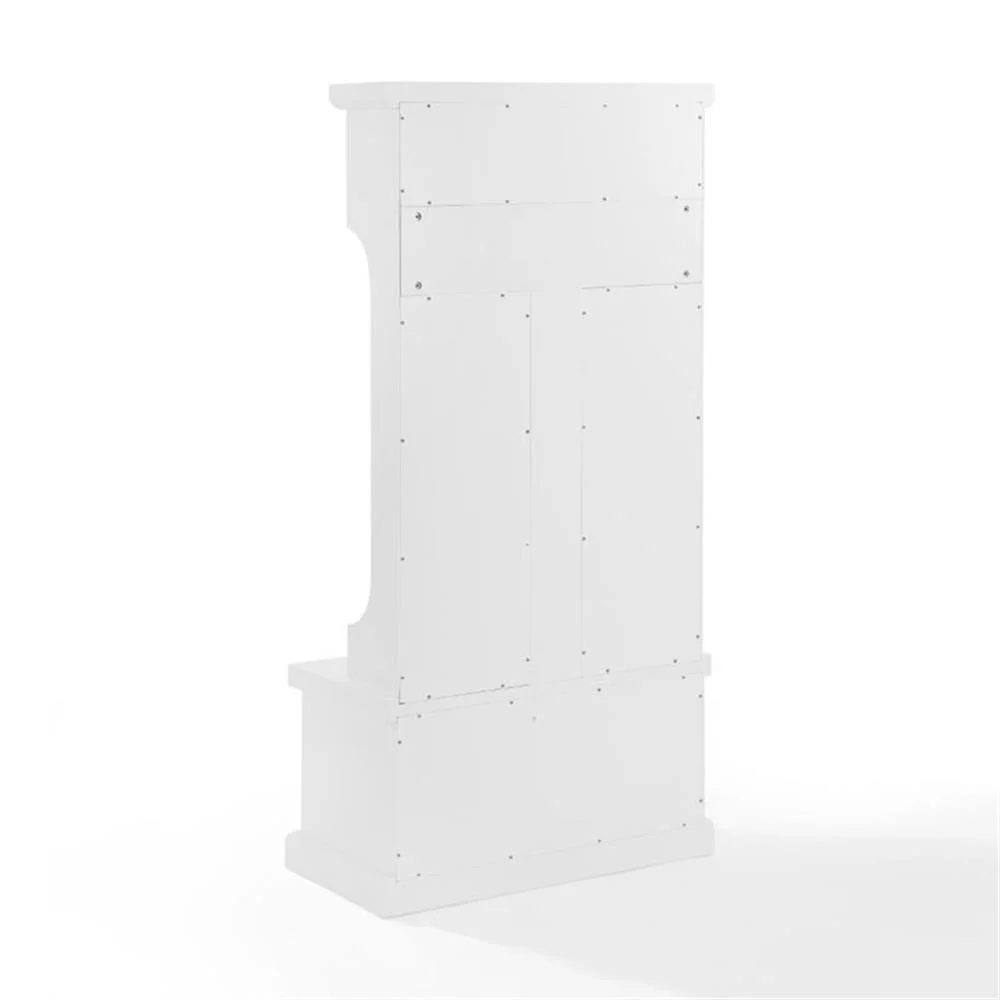 Crosley Furniture Shoreline Coastal MDF Wood Hall Tree in White - Image 8