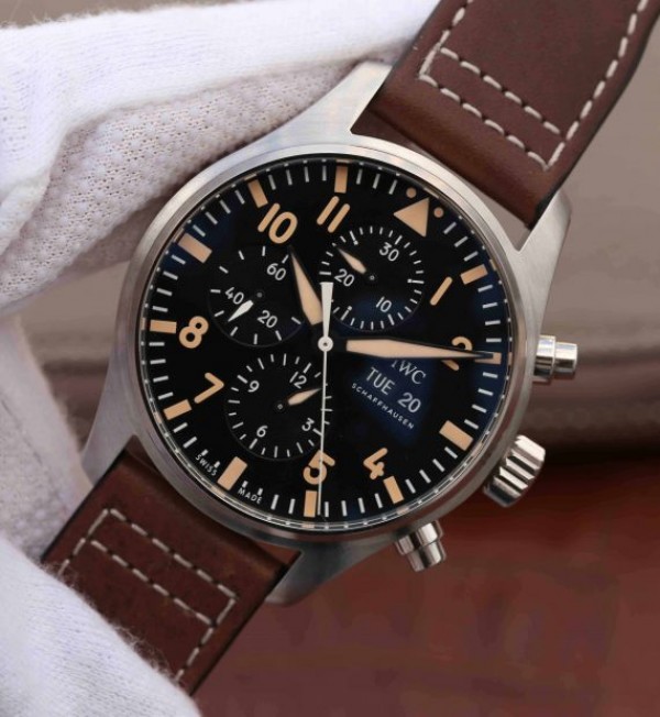Replica IWC ZF Pilot Chrono AUS Special Edition Leather Strap A7750 - Elite Watch Atelier