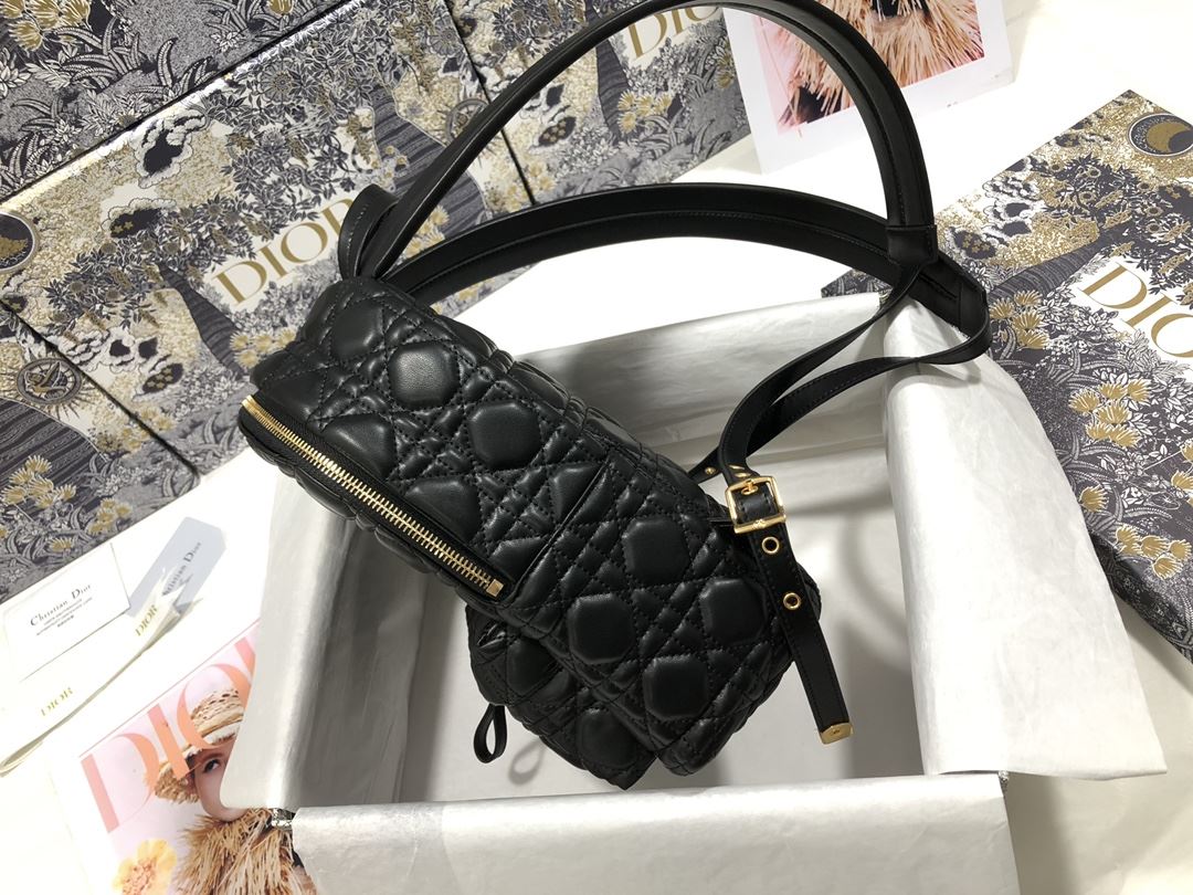 Mini Dior Backpack Cannage Black For Women‎ 12 in/ 31.5 cm CD1:1High-quality replica