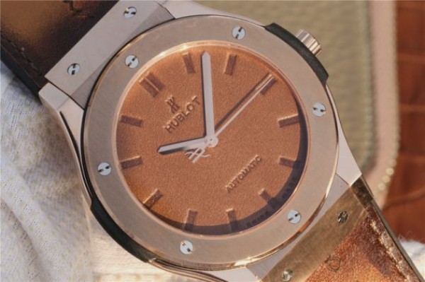 Replica Hublot Classic Fusion 45mm RG Berluti Scritto Brown Leather Dial Gummy Strap A2892 - Top club