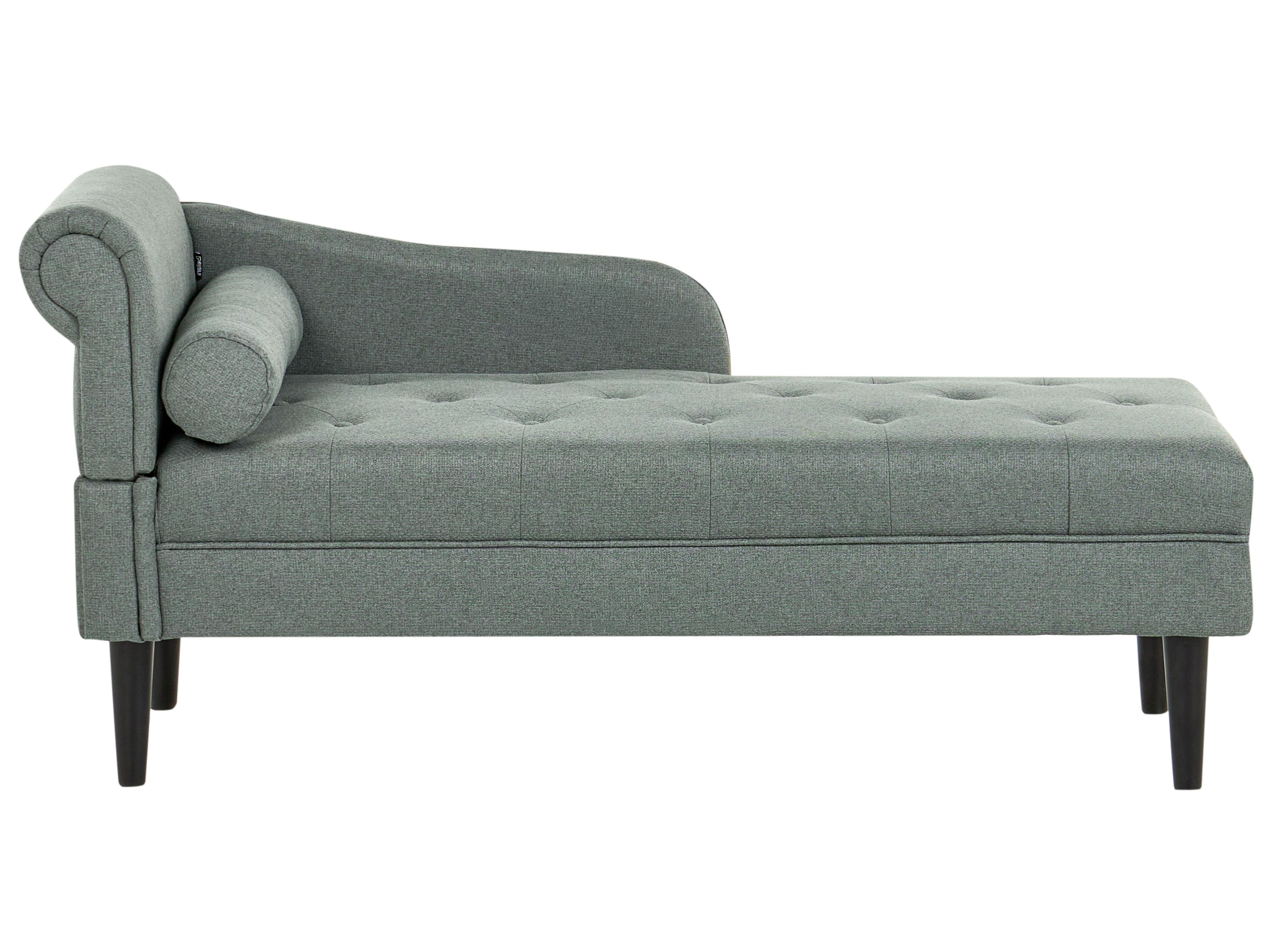 Left-Hand Chaise Lounge YVOIRE Fabric Green