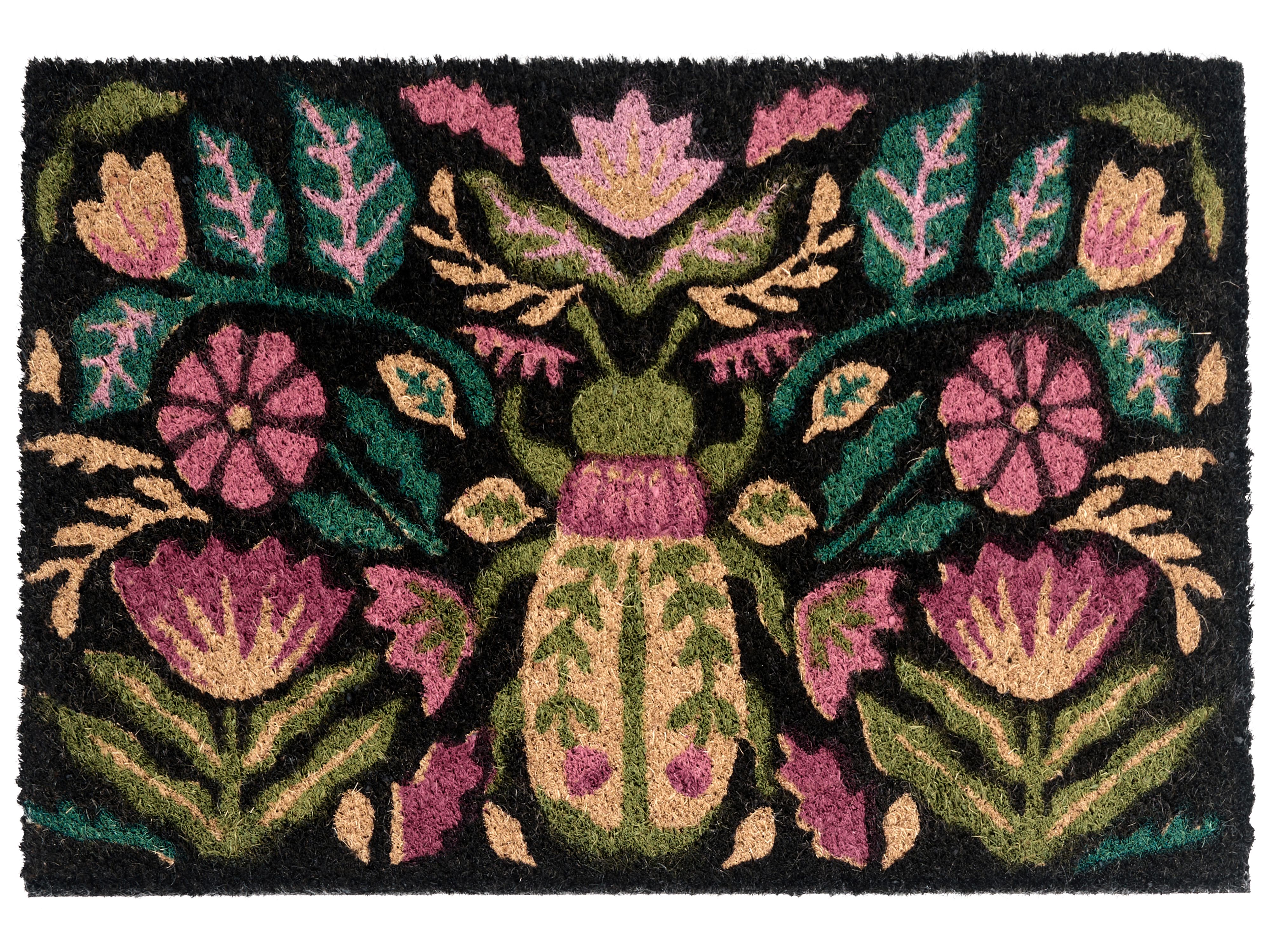 Doormat SELAWIK Multicolour 50 x 80 cm Flower Coir