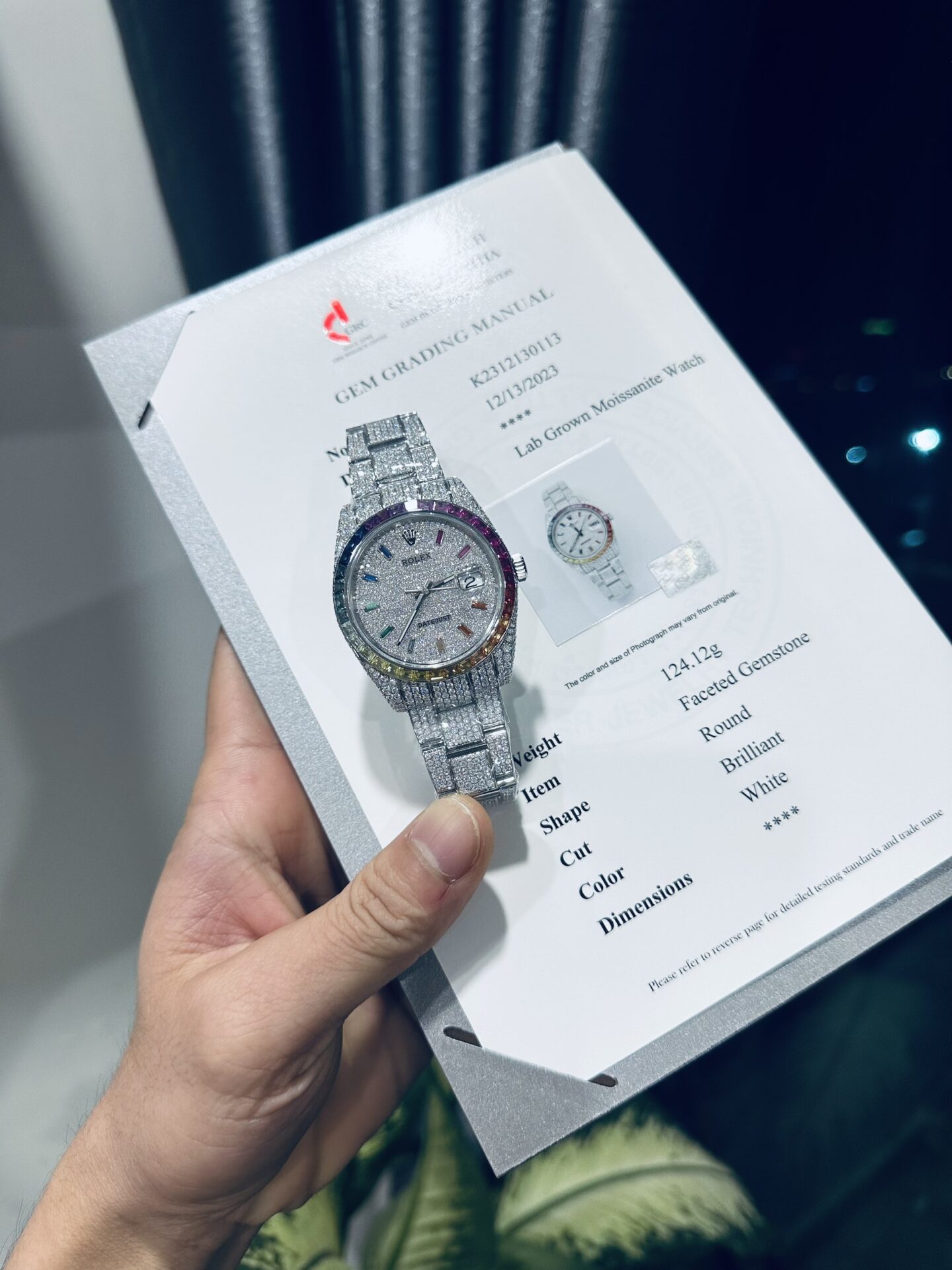 Rolex DateJust Rainbow Replica Watch Custom Moissanite Diamonds 41mm - Top club