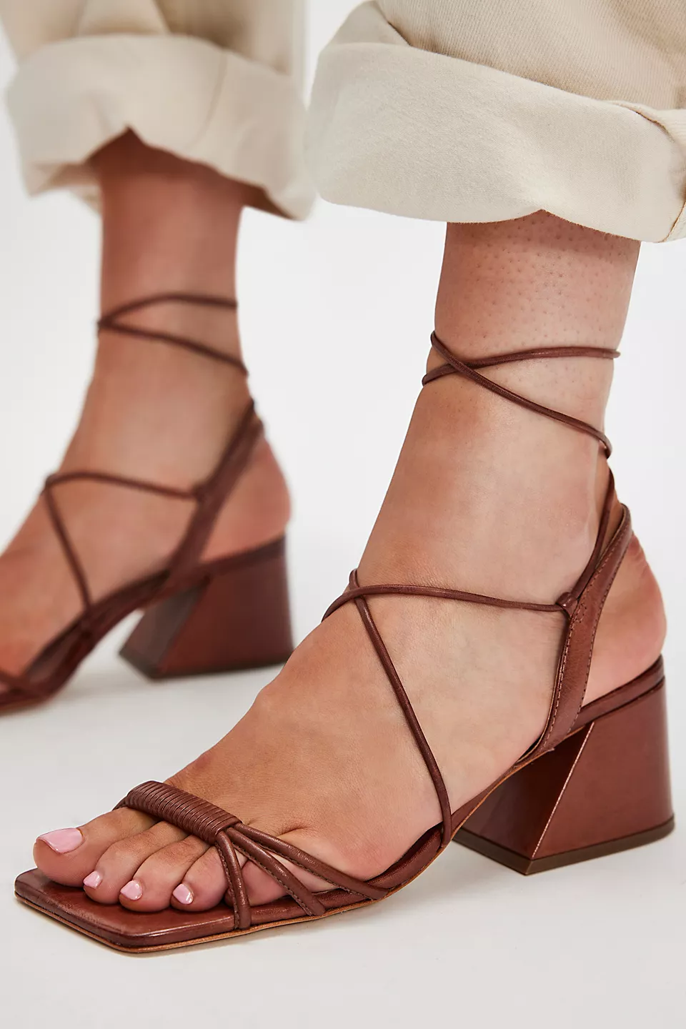 Love Letter Wrap Heels - Tan