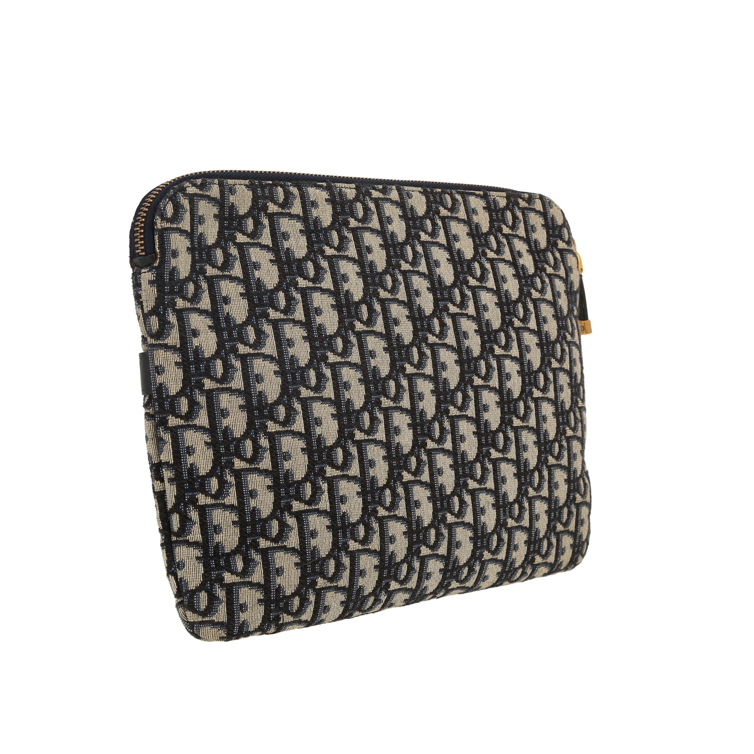 Dior pouch in blue monogram canvas Oblique and blue leather1:1High-quality replica
