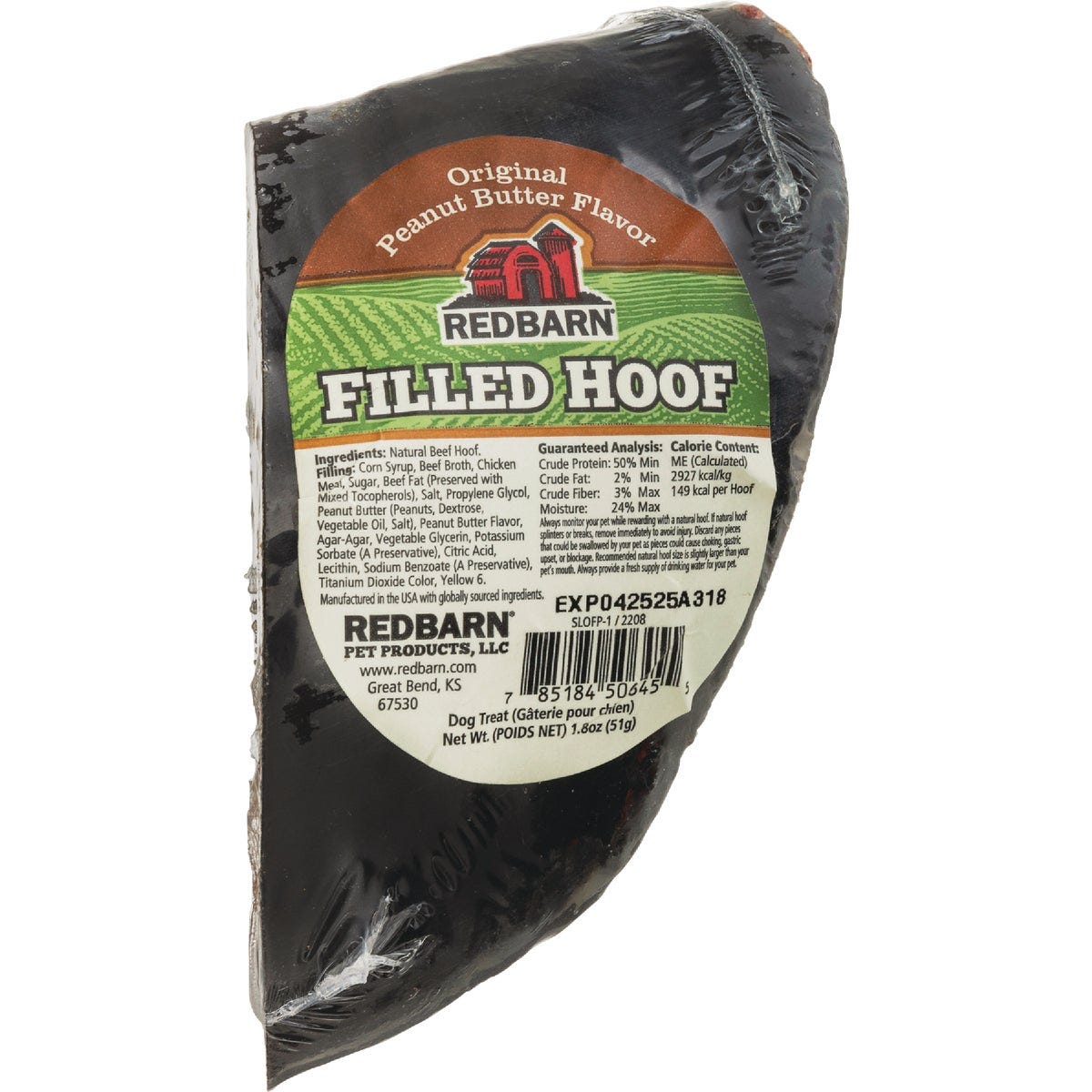 Redbarn Peanut Butter Filled Beef Hoof Dog Treat