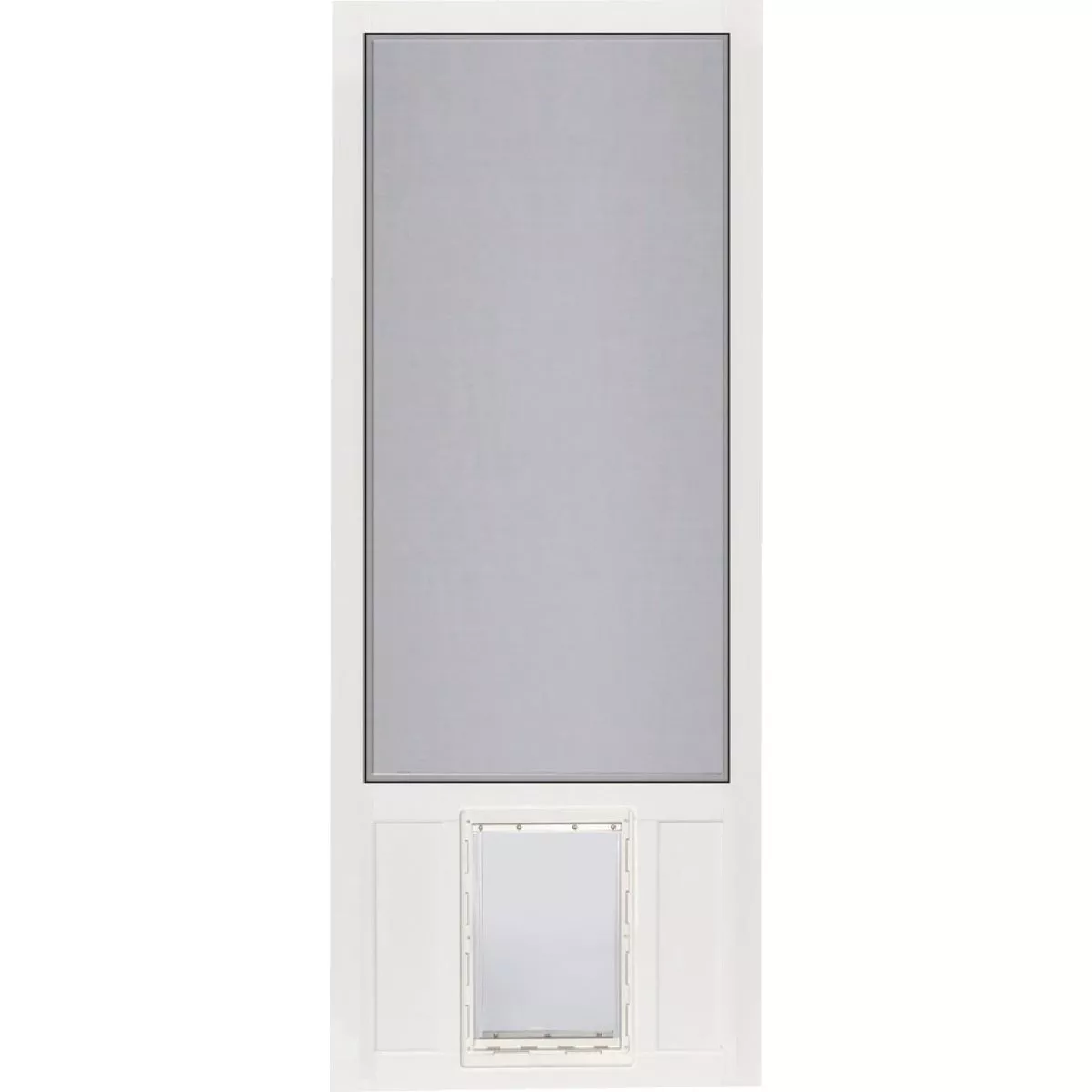 Screen Tight Chesapeake 32 In. W x 80 In. H x 1 In. Thick White Vinyl Screen Door with XL Pet Door