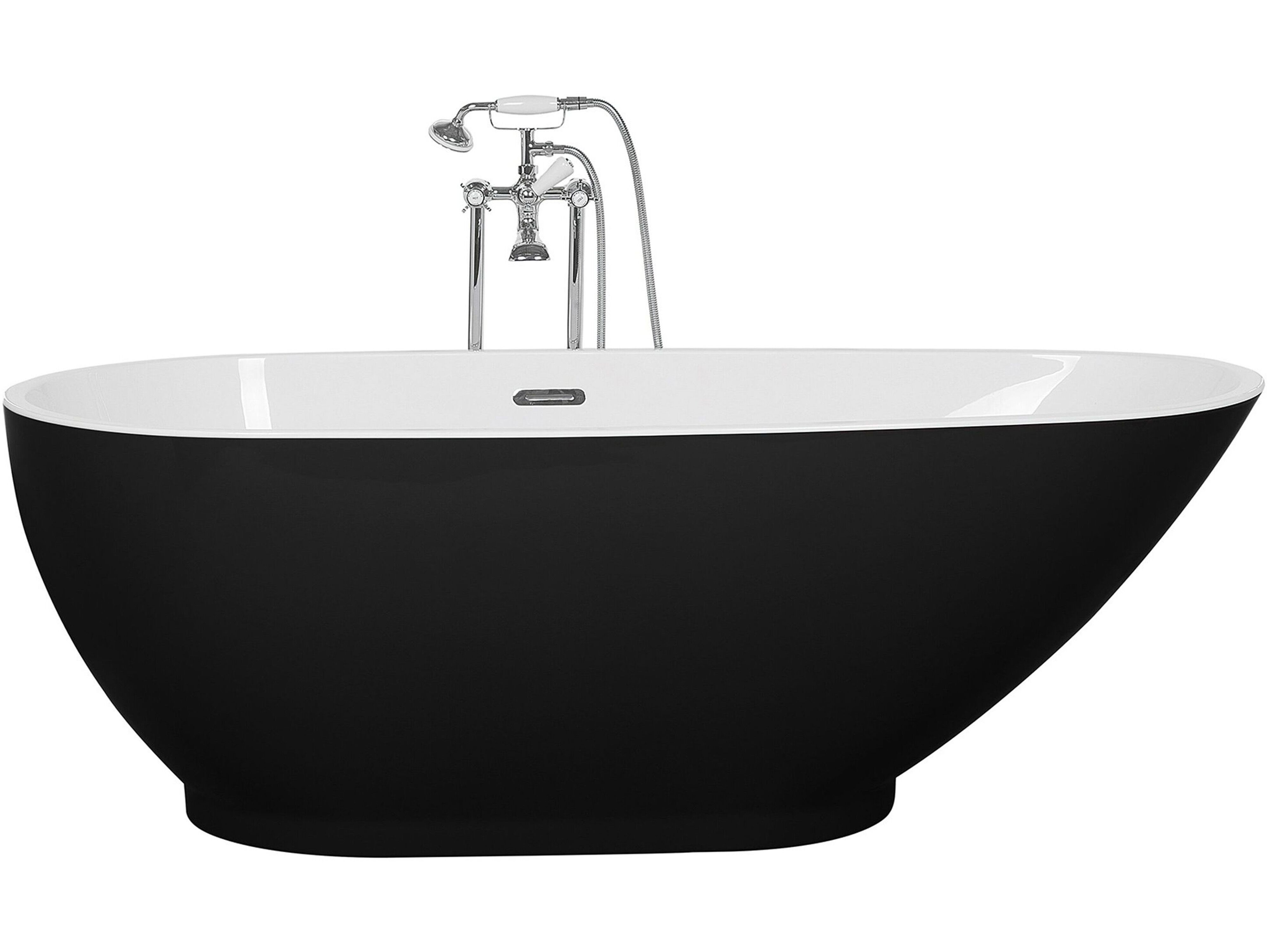 Freestanding Bathtub GUIANA 1730 x 820 mm Black/ White