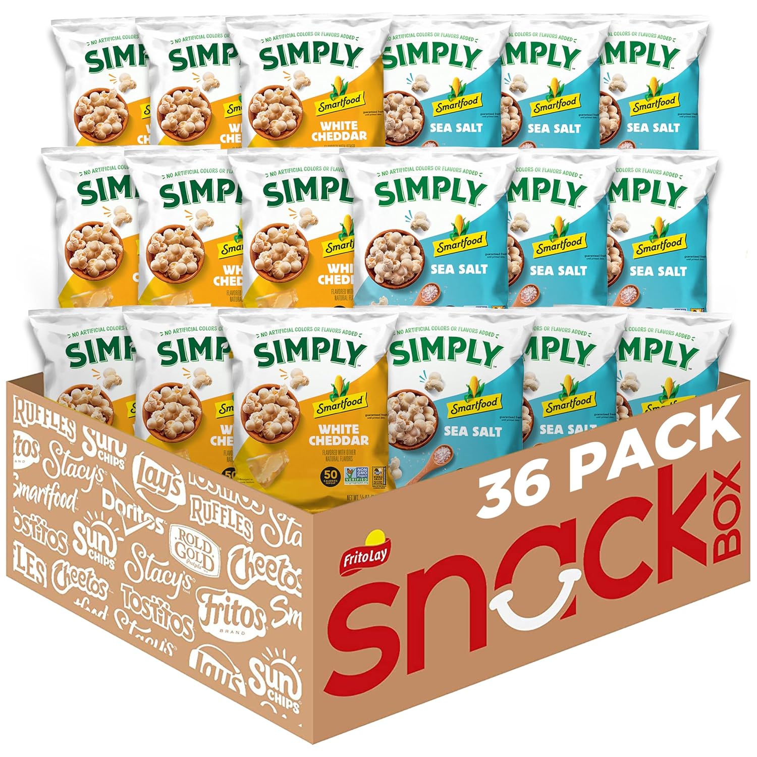 Smartfood Popcorn, Variety Pack, 0.5 Ounce (Pack of 40)